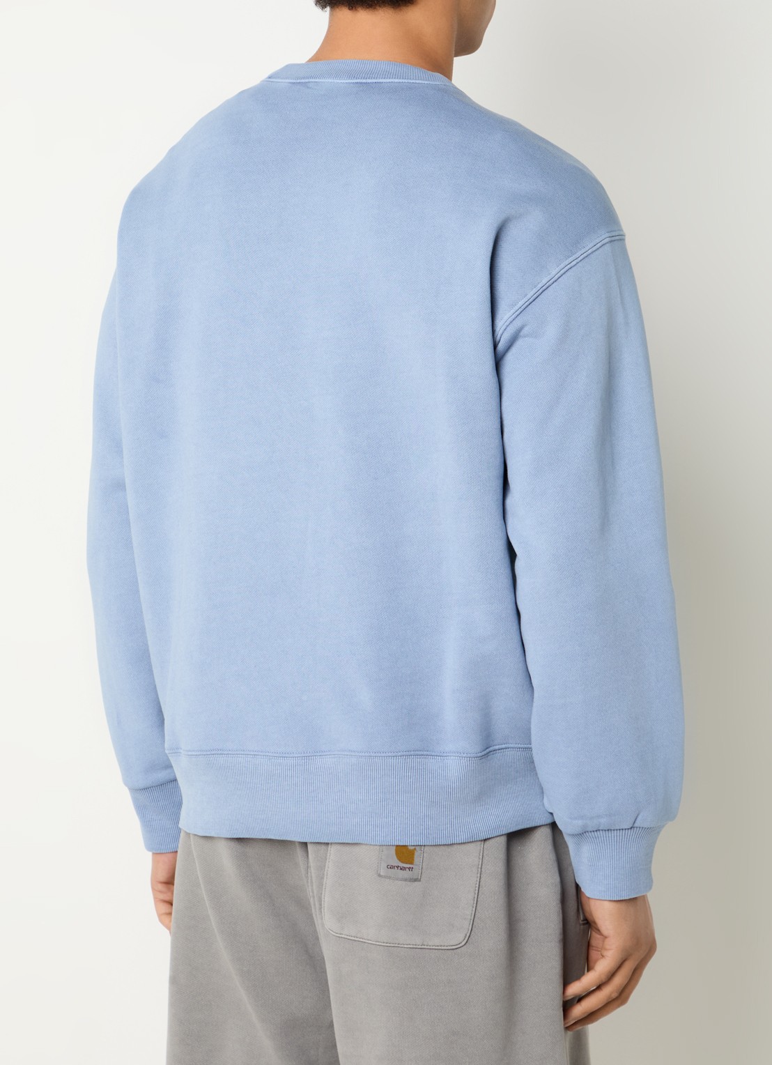 Carhartt WIP Nelson sweater met logo - achterkant 4 blauwgrijs