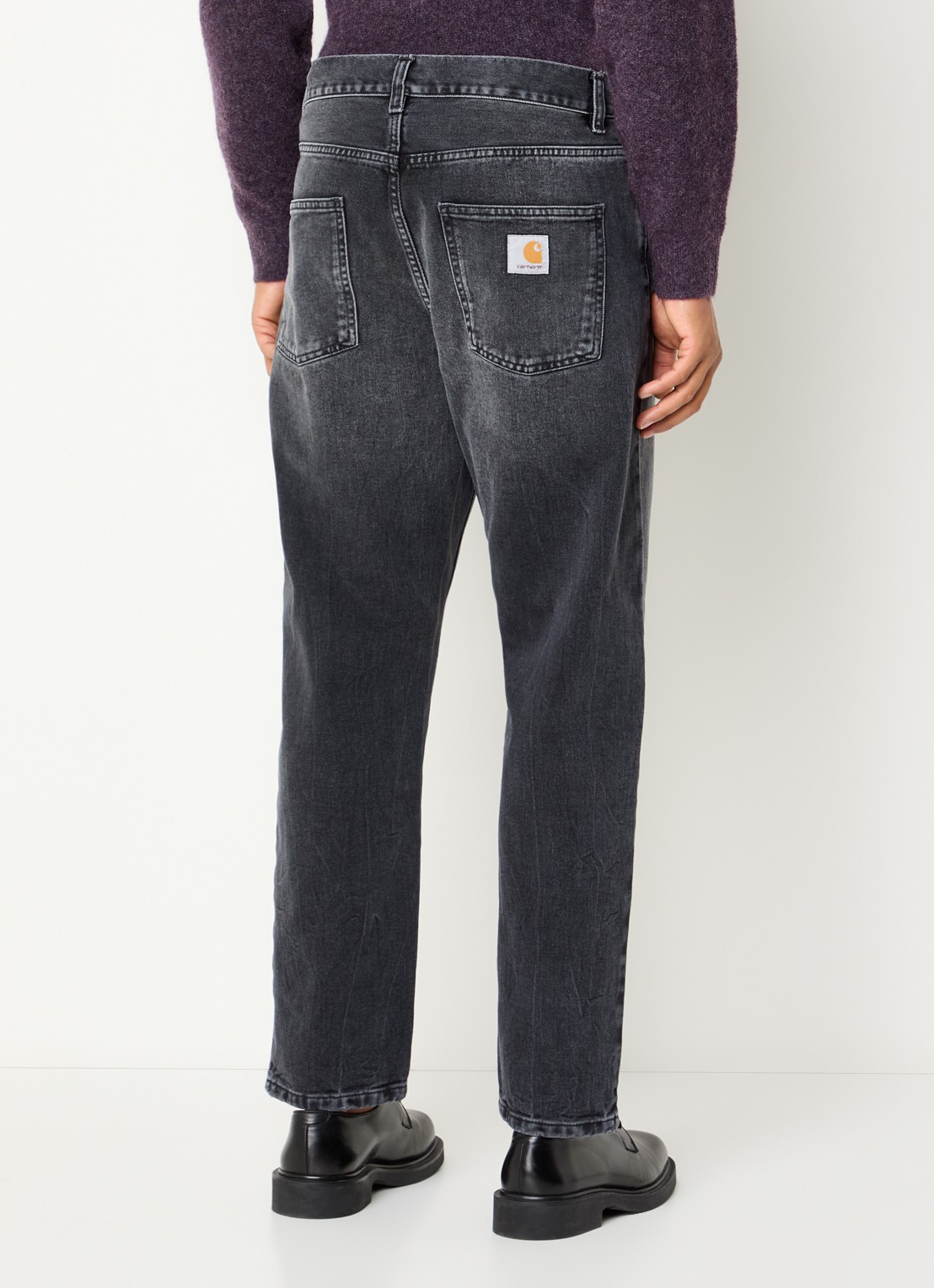 Carhartt WIP Newel tapered jeans met gekleurde wassing - achterkant 3 grijs