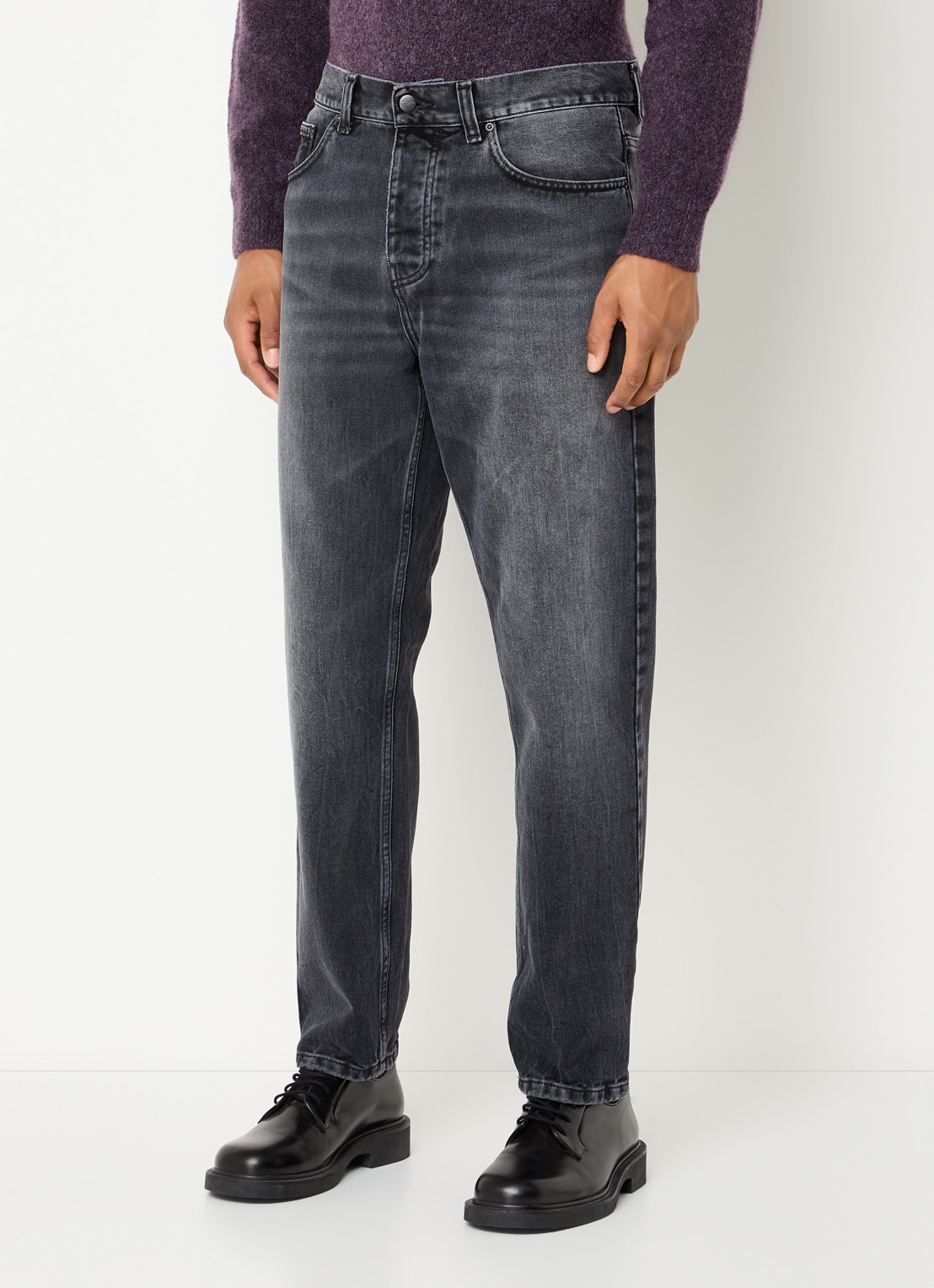 Carhartt WIP Newel tapered jeans met gekleurde wassing - detail grijs