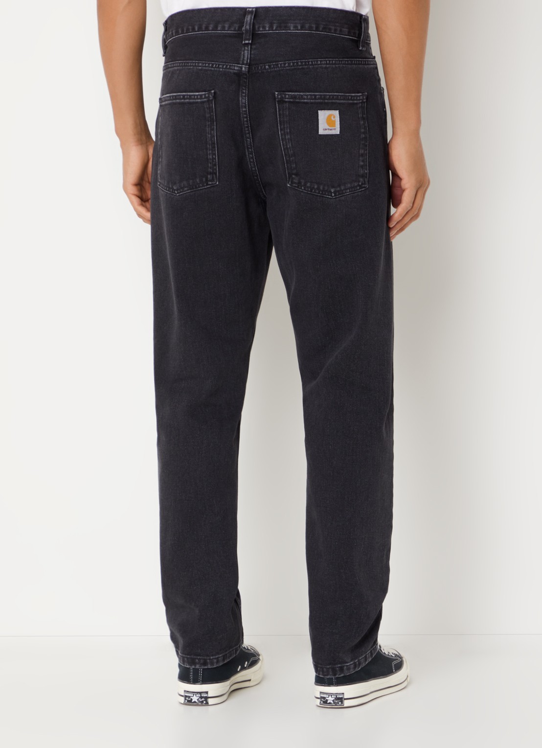 Carhartt WIP Newel tapered jeans met steekzakken  - achterkant zwart