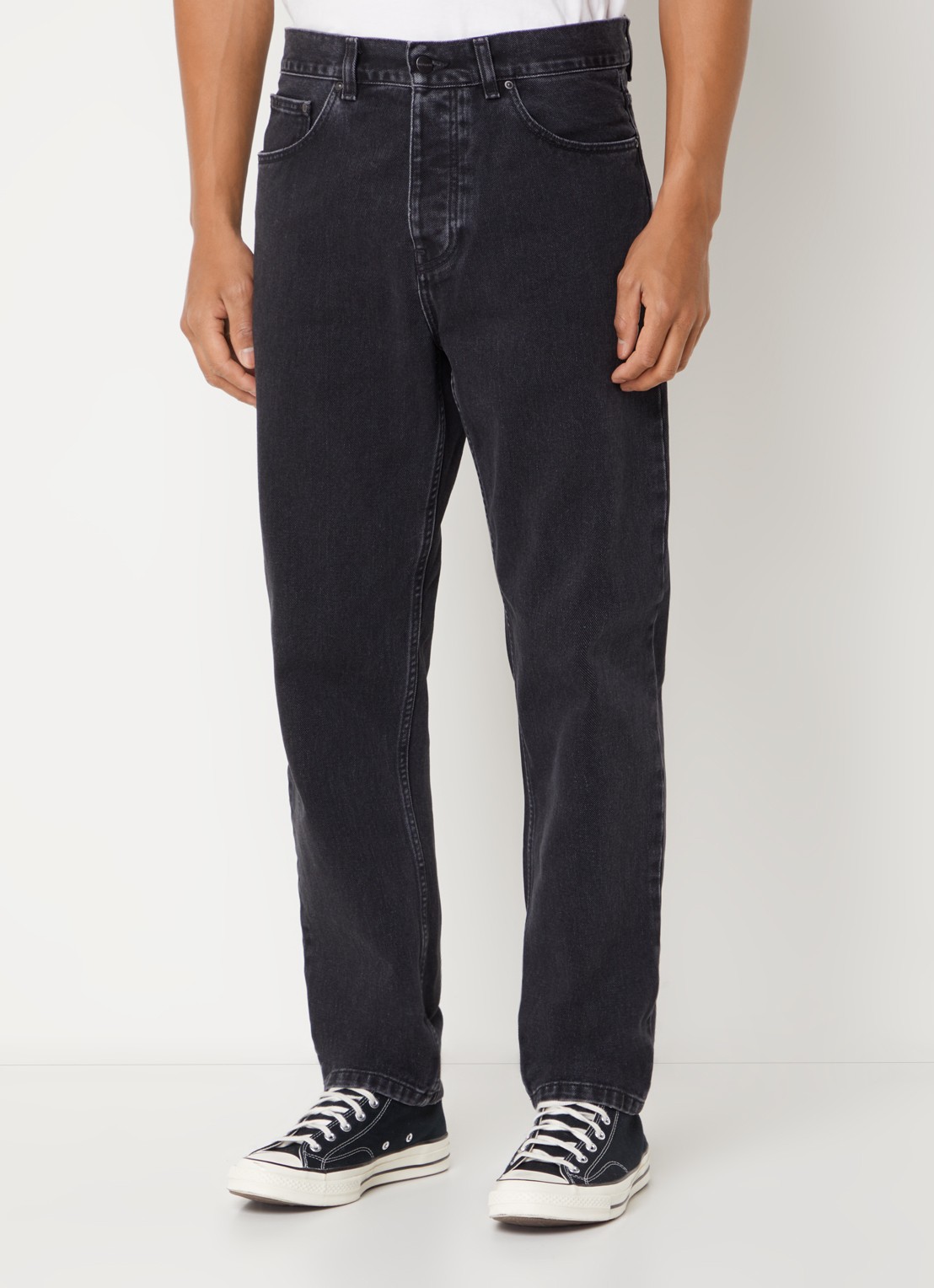 Carhartt WIP Newel tapered jeans met steekzakken  - detail 4 zwart