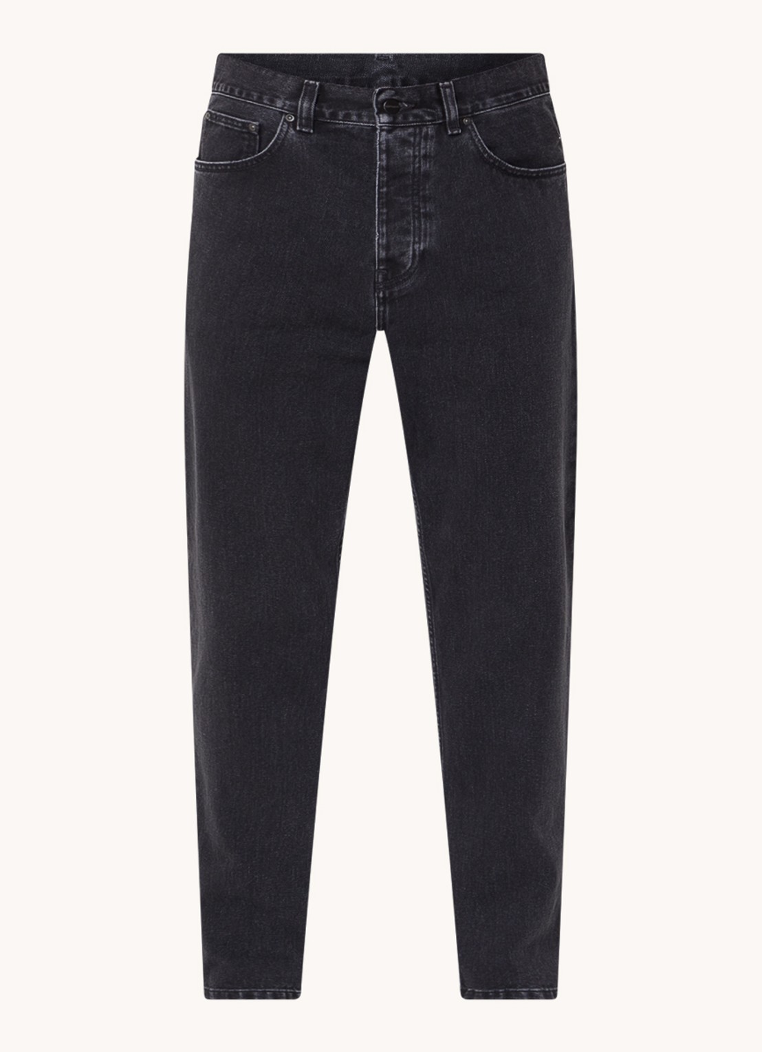 Carhartt WIP Newel tapered jeans met steekzakken  - voorkant 2 zwart
