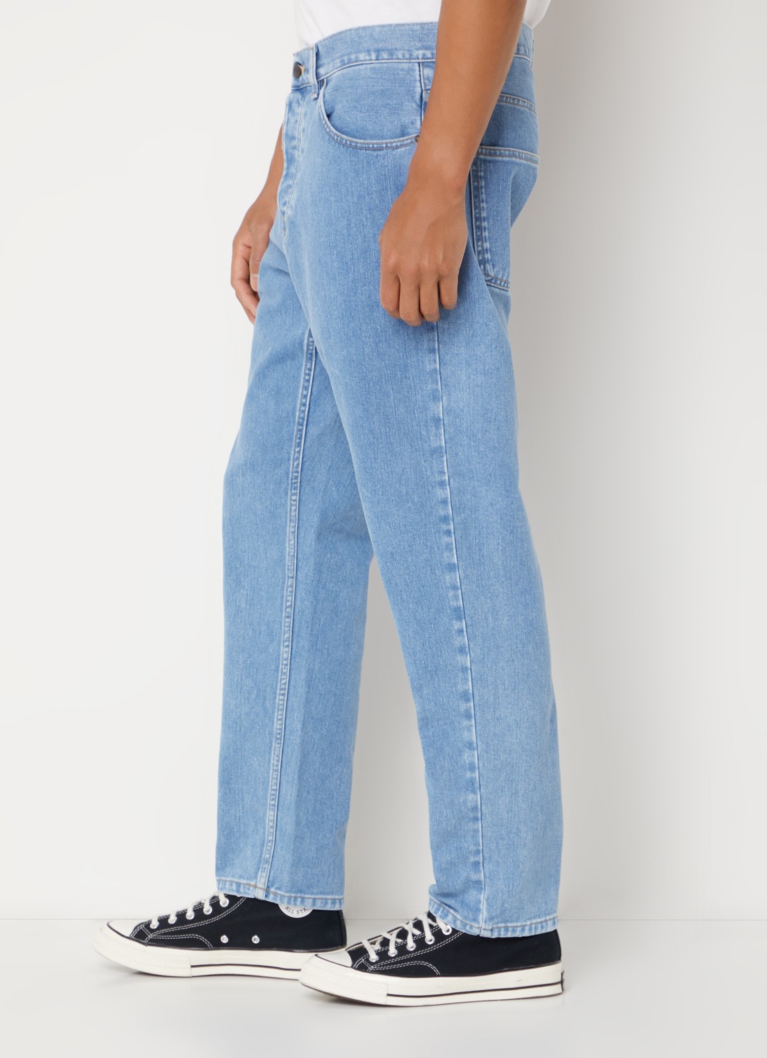 Carhartt WIP Newel tapered jeans met steekzakken  - detail 3 indigo