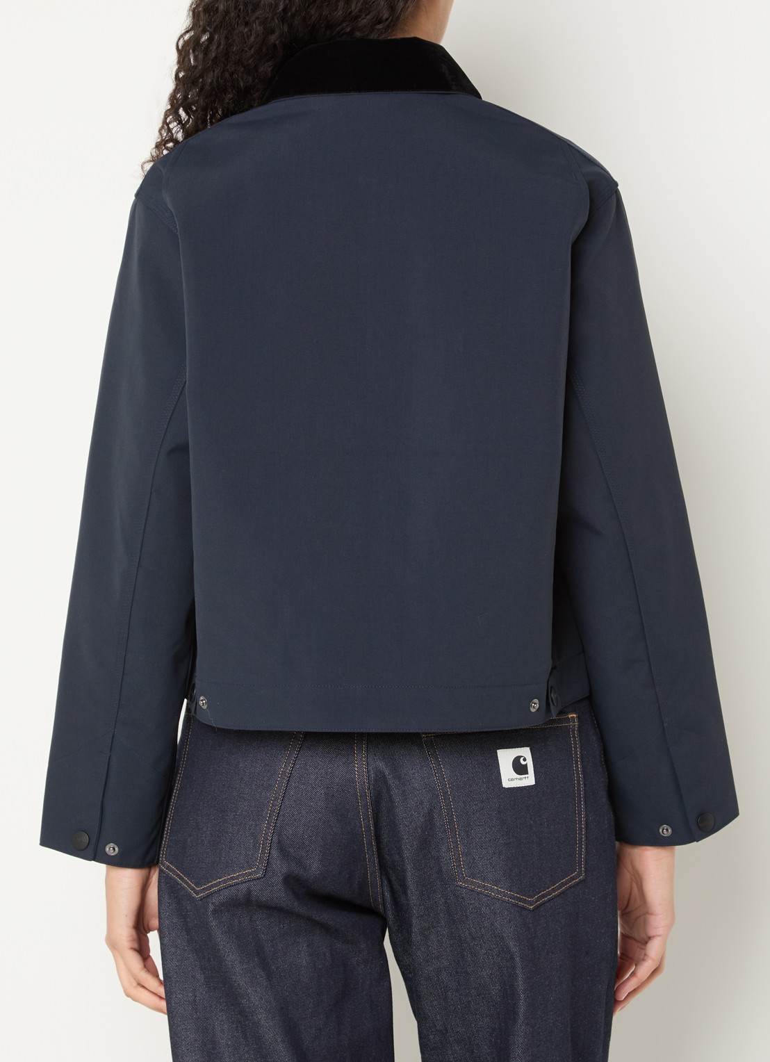 Carhartt WIP Newkirk jack met logo steekzakken - achterkant 4 donkerblauw