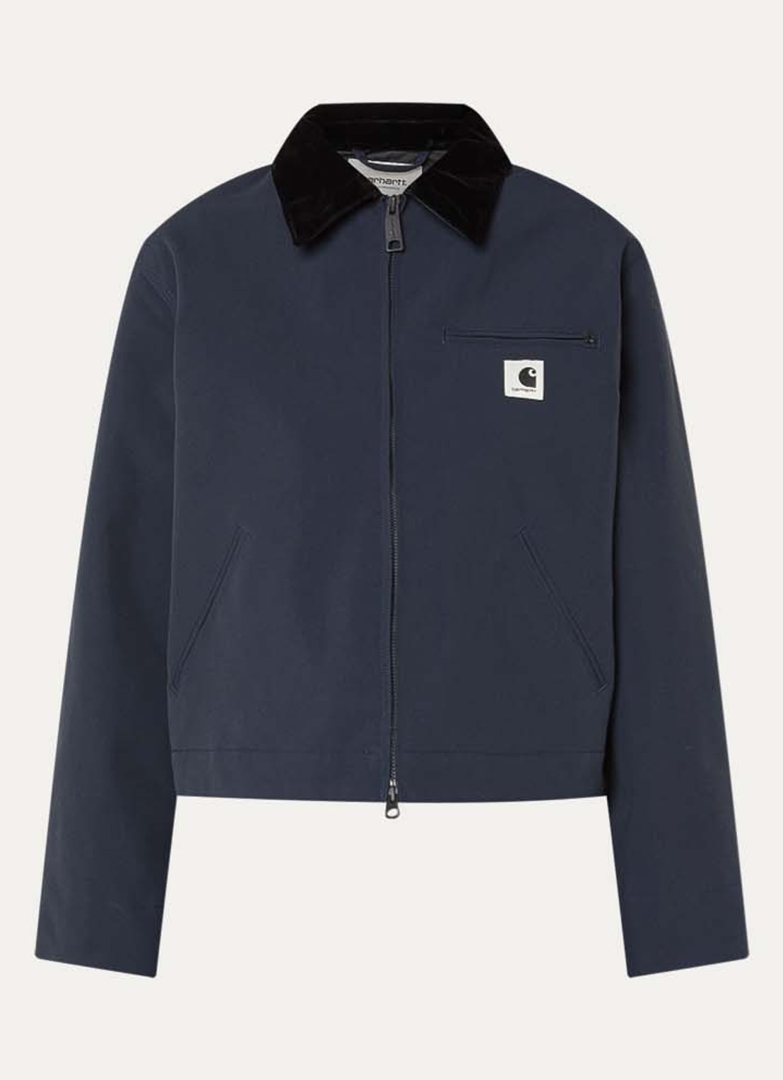Carhartt WIP Newkirk jack met logo steekzakken - voorkant 2 donkerblauw