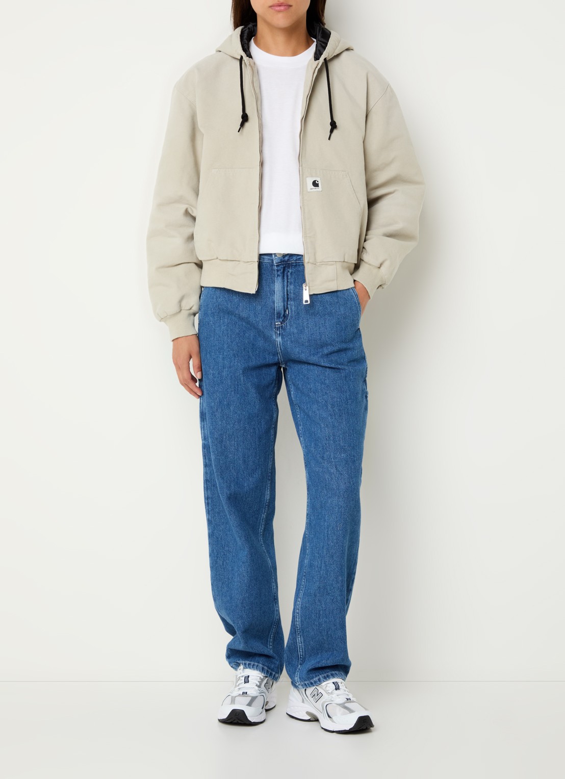 Carhartt WIP OG Active jack met steekzakken - voorkant 2 gebroken wit