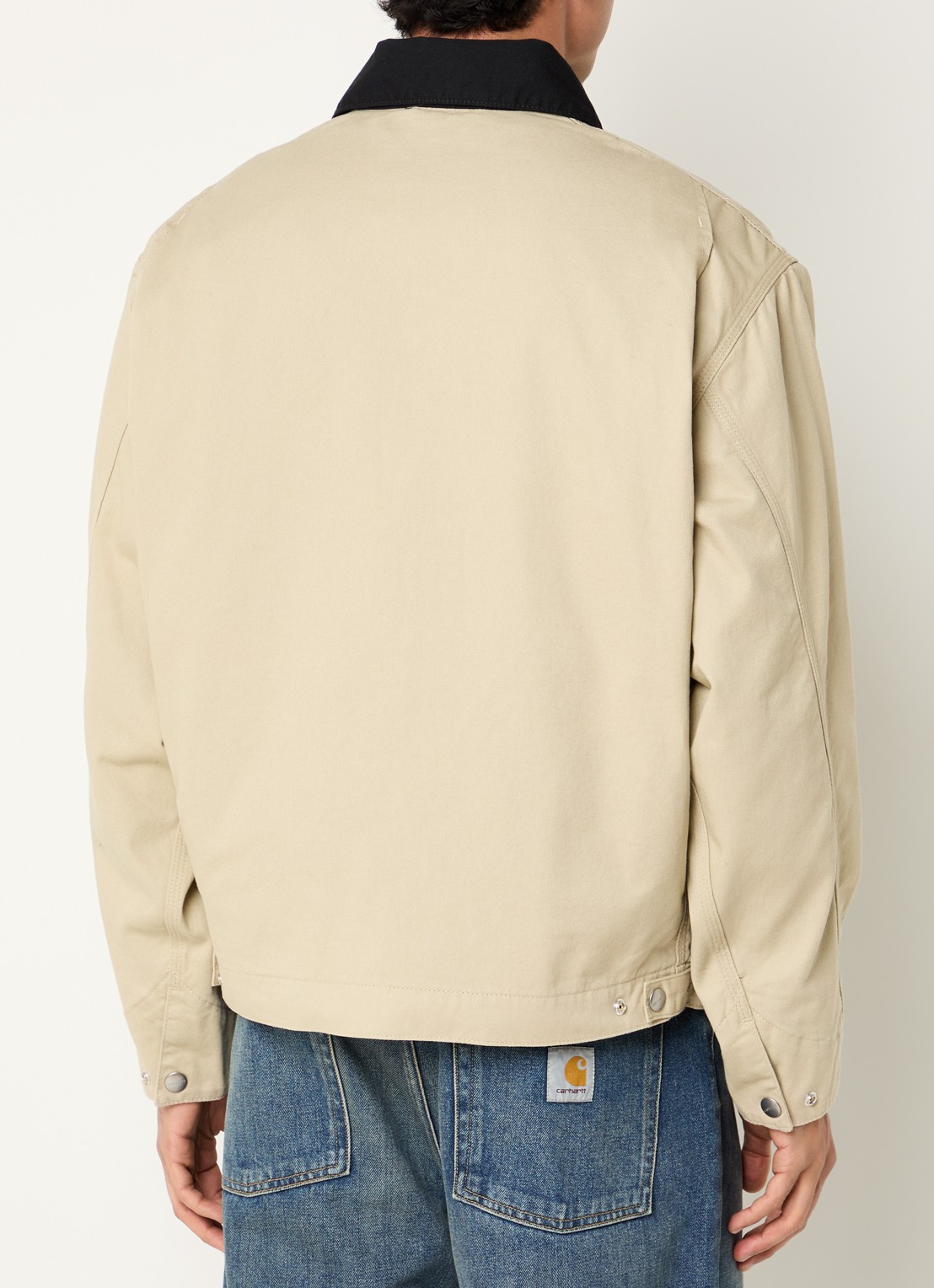 Carhartt WIP OG Detroit jack met logo en steekzakken - achterkant 2 vanillegeel