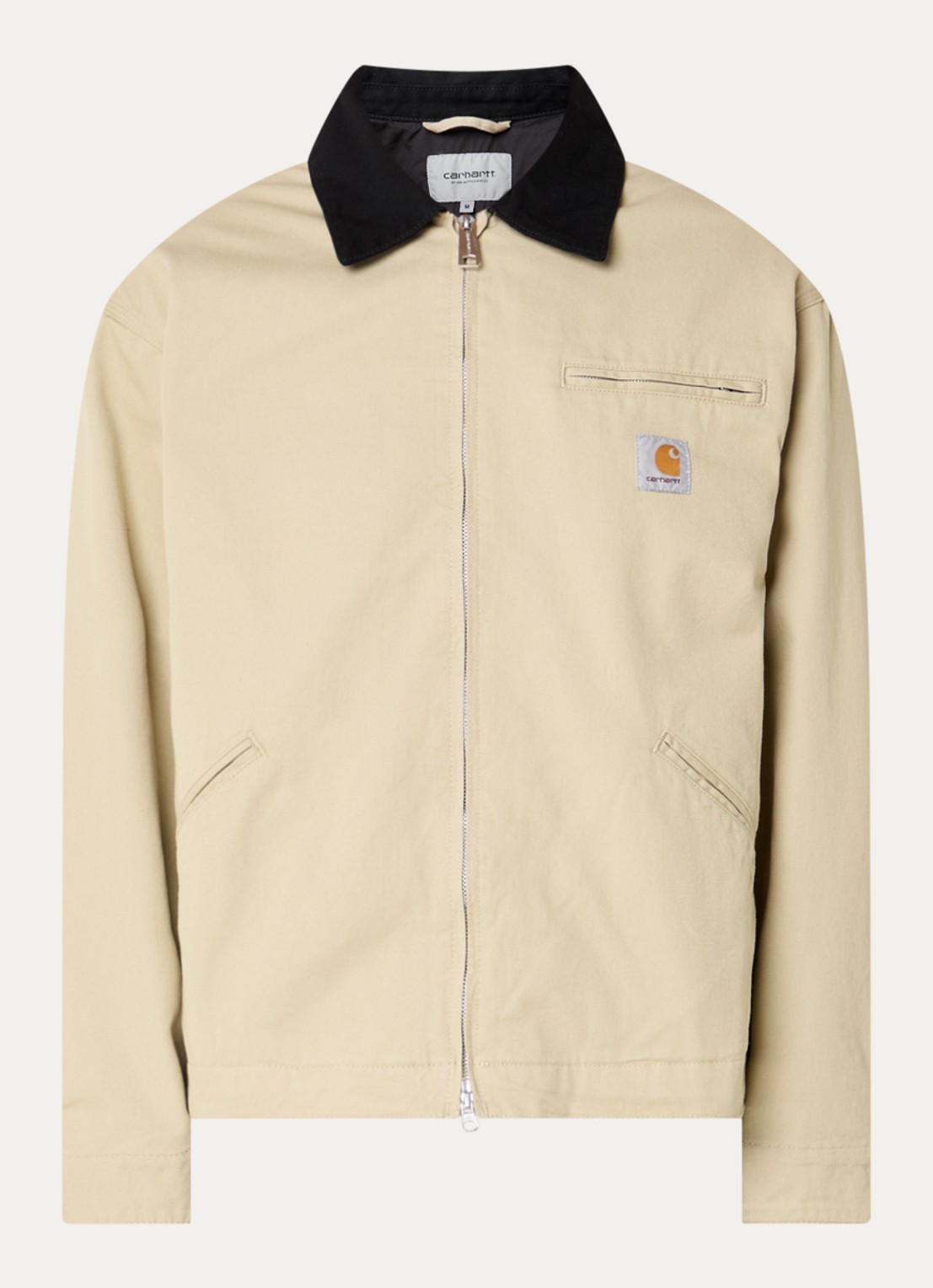 Carhartt WIP OG Detroit jack met logo en steekzakken - voorkant 3 vanillegeel