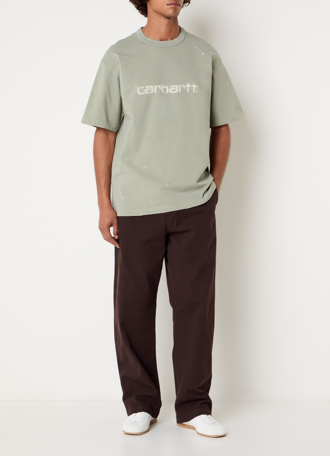 Carhartt WIP Painter T-shirt met logo - voorkant 3 groen