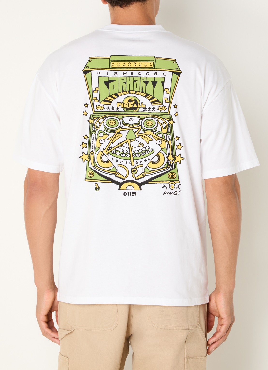 Carhartt WIP Pinball T-shirt met logoborduring - detail 2 wit