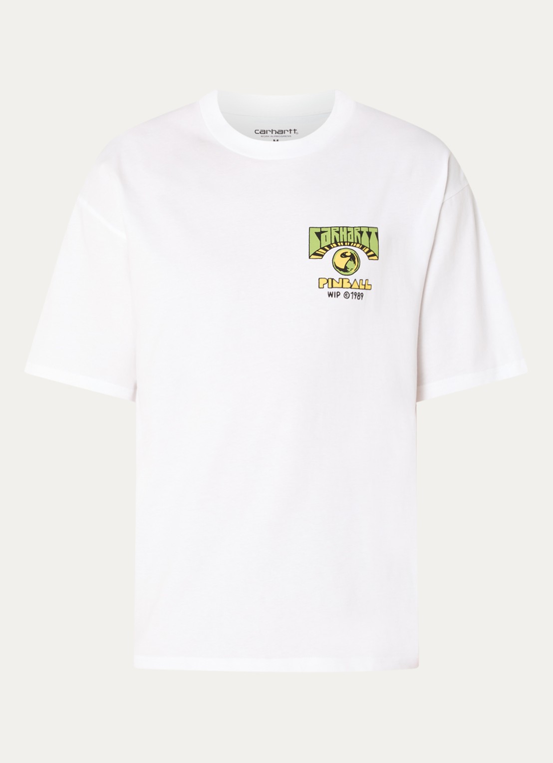 Carhartt WIP Pinball T-shirt met logoborduring - voorkant 3 wit