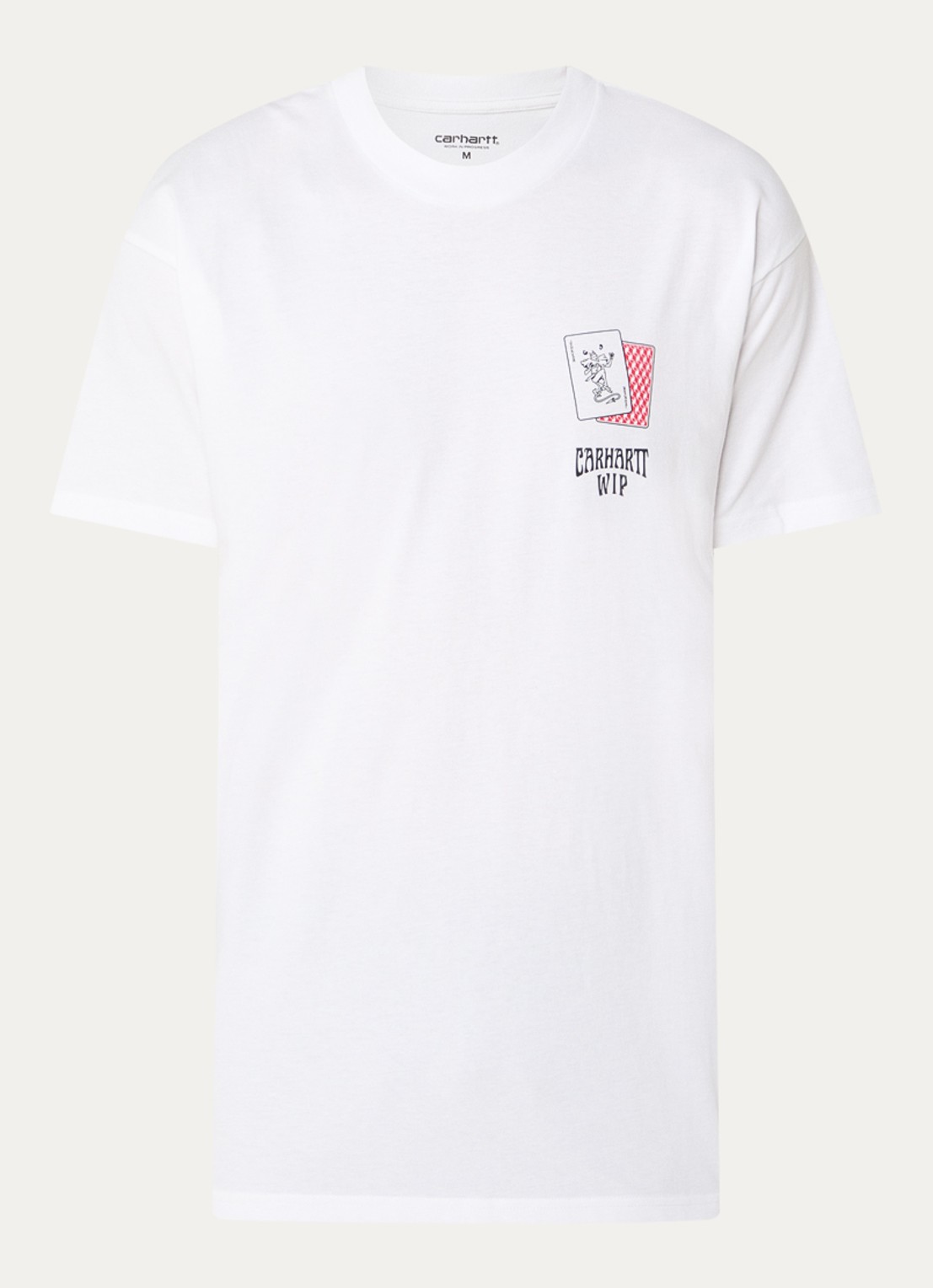 Carhartt WIP Playing Cards T-shirt met logo- en backprint - voorkant 3 wit