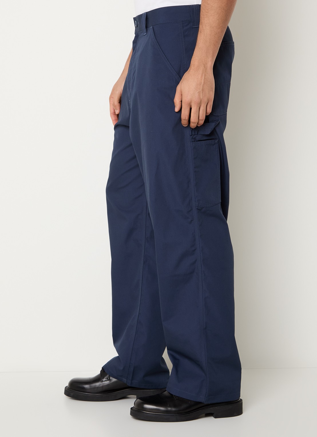 Carhartt WIP Postal straight fit broek met steekzakken - detail 3 blauw