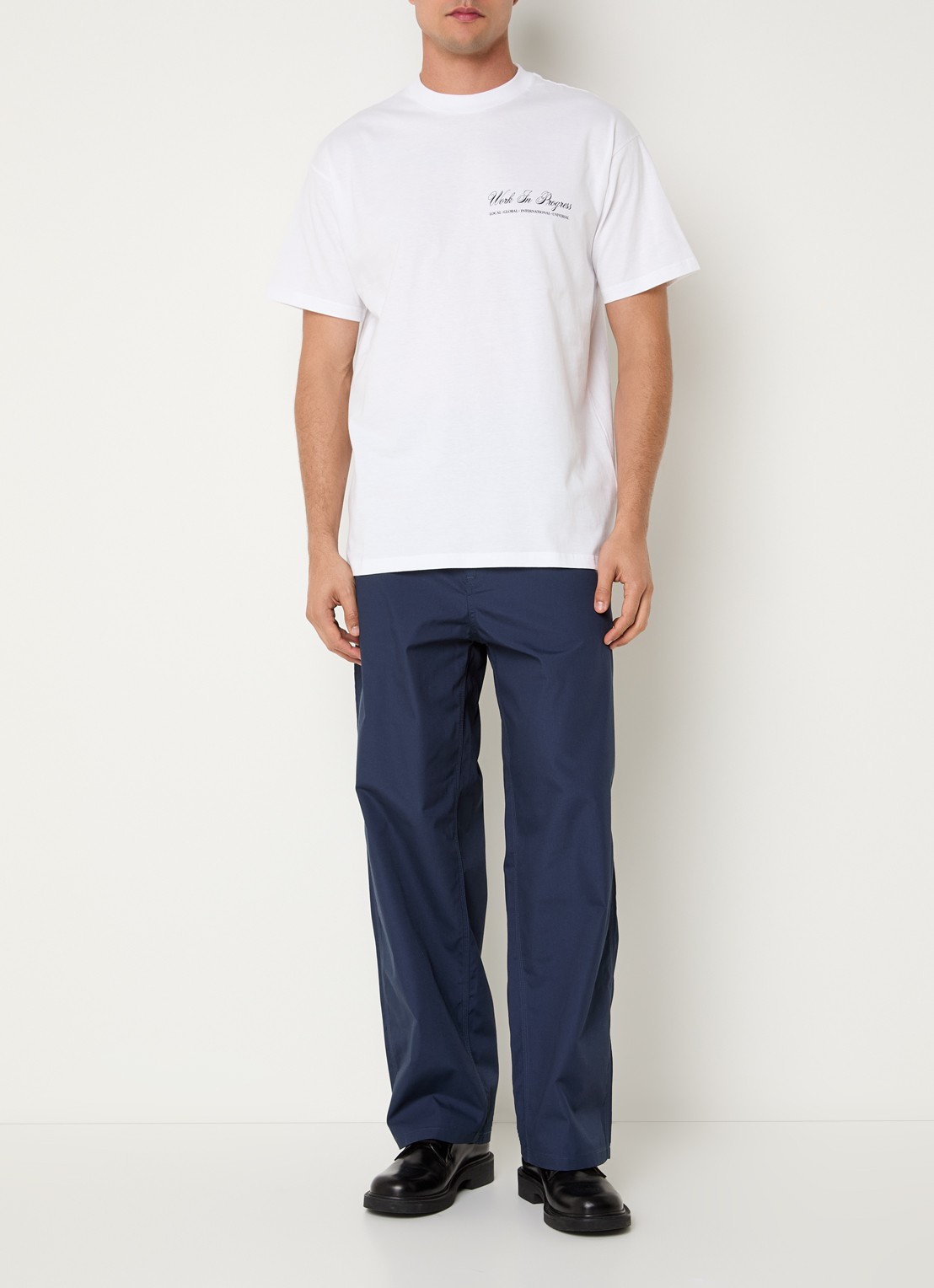 Carhartt WIP Postal straight fit broek met steekzakken - voorkant 5 blauw