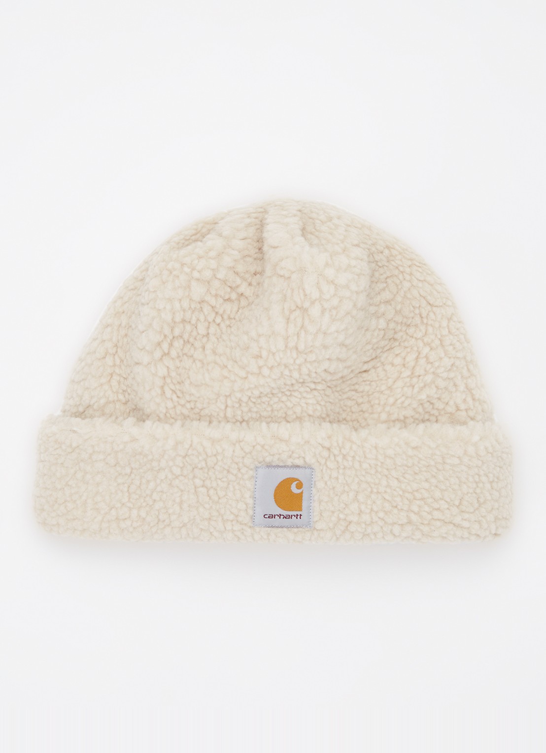 Carhartt WIP Prentis muts van teddy met logo - voorkant creme