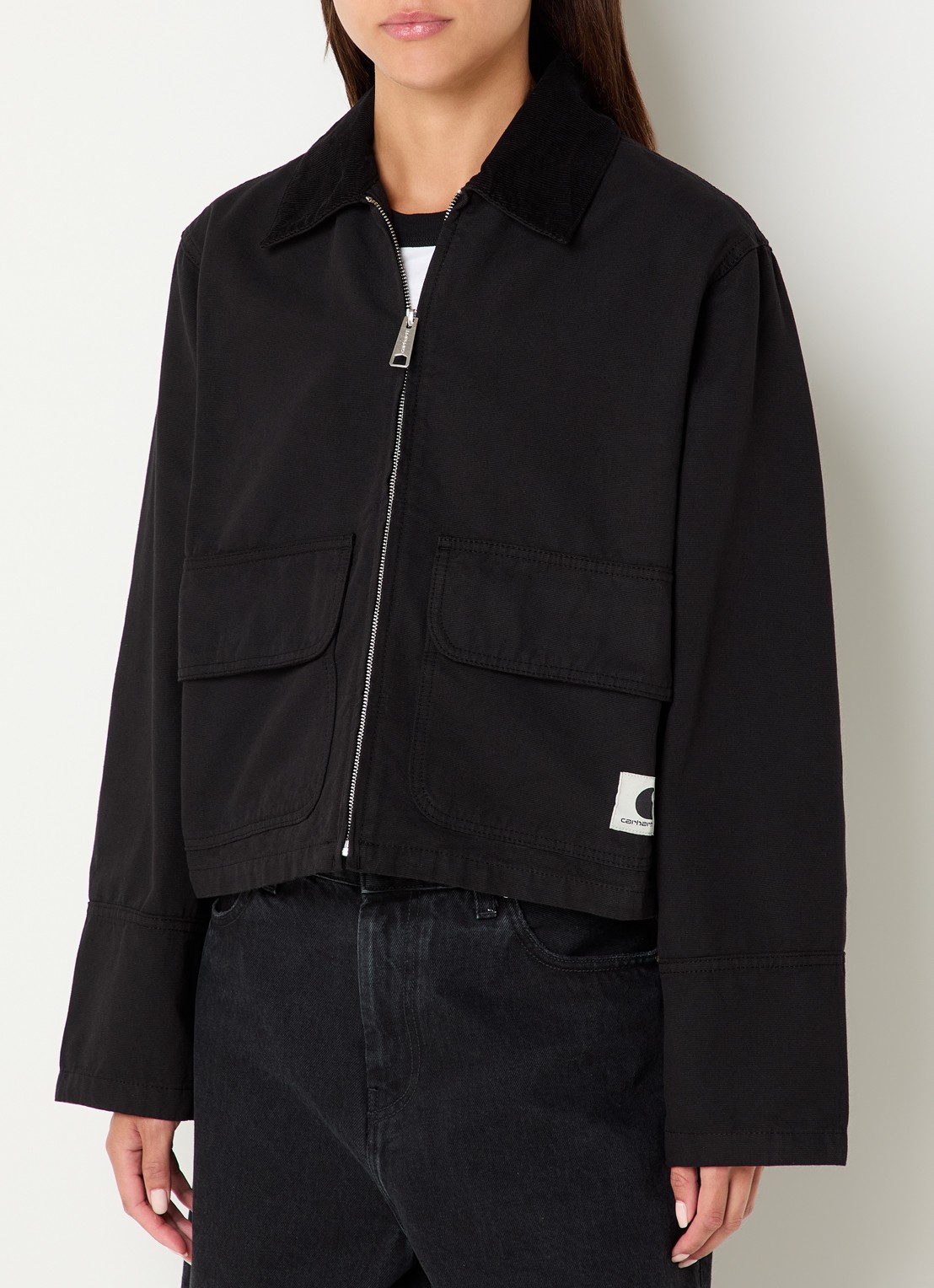 Carhartt WIP Prescott barn jack met klepzakken - detail 4 zwart