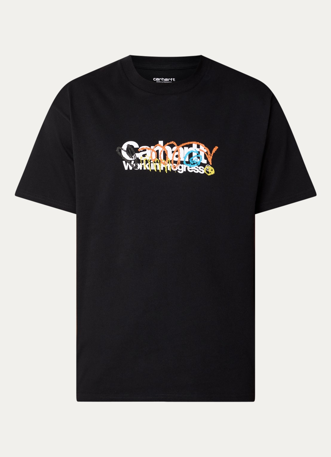 Carhartt WIP Primary T-shirt met logo- en backprint - voorkant 3 zwart