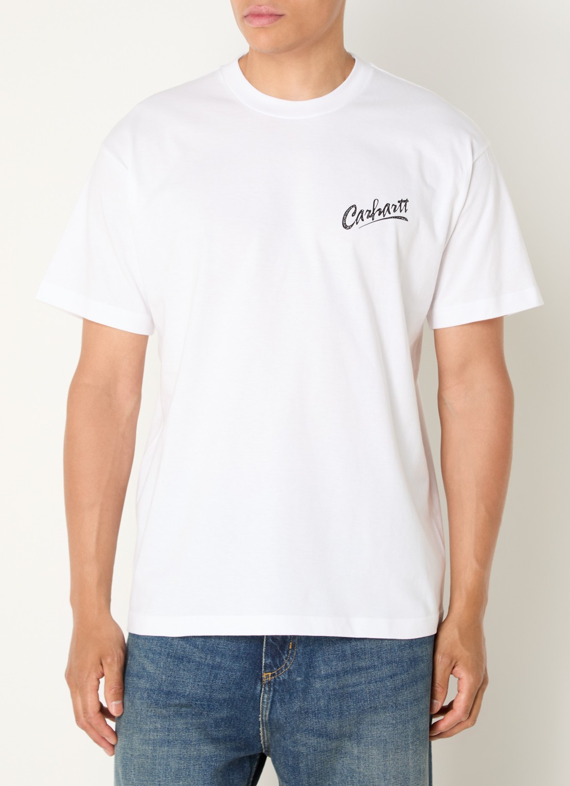 Carhartt WIP Pup T-shirt met logo- en backprint - achterkant 2 wit
