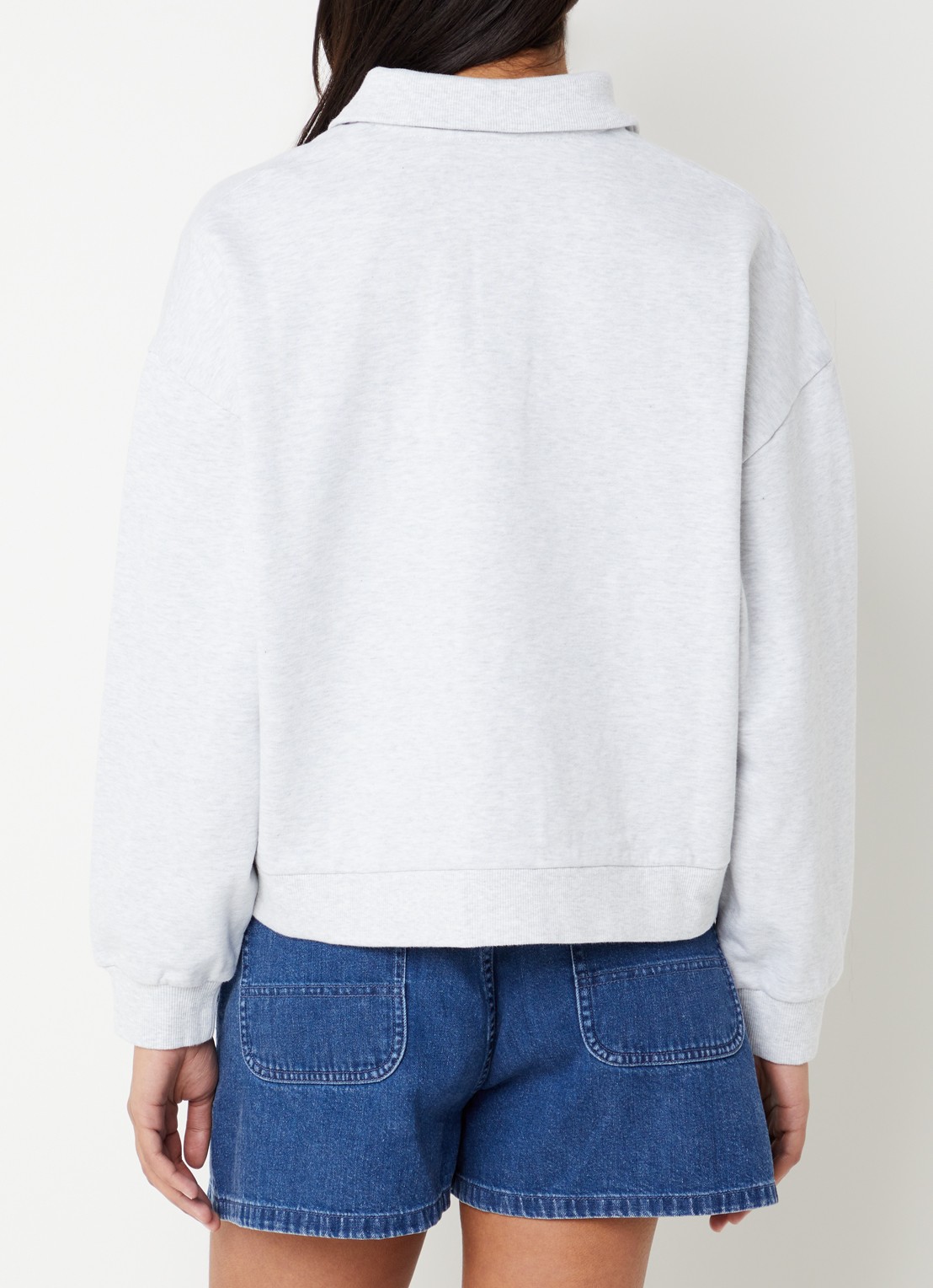 Carhartt WIP Regular fit polo met logo - achterkant 4 grijsmele