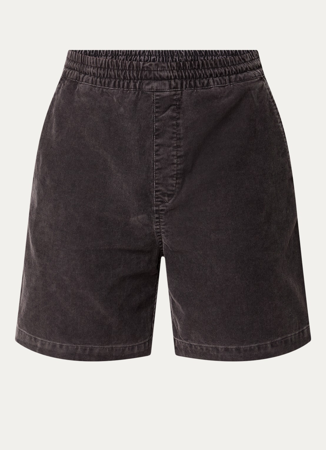 Carhartt WIP Reynold straight fit korte broek van corduroy - voorkant 2 antraciet