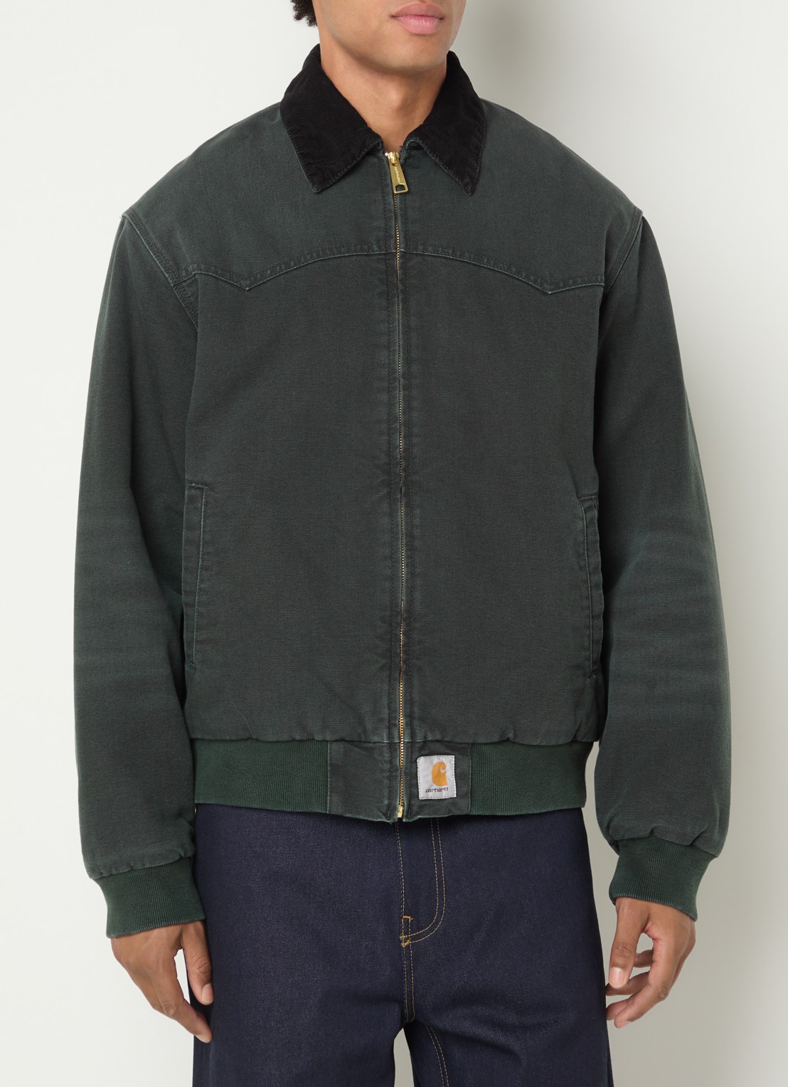 Carhartt WIP Santa Fe gewatteerd barn jack - detail groen