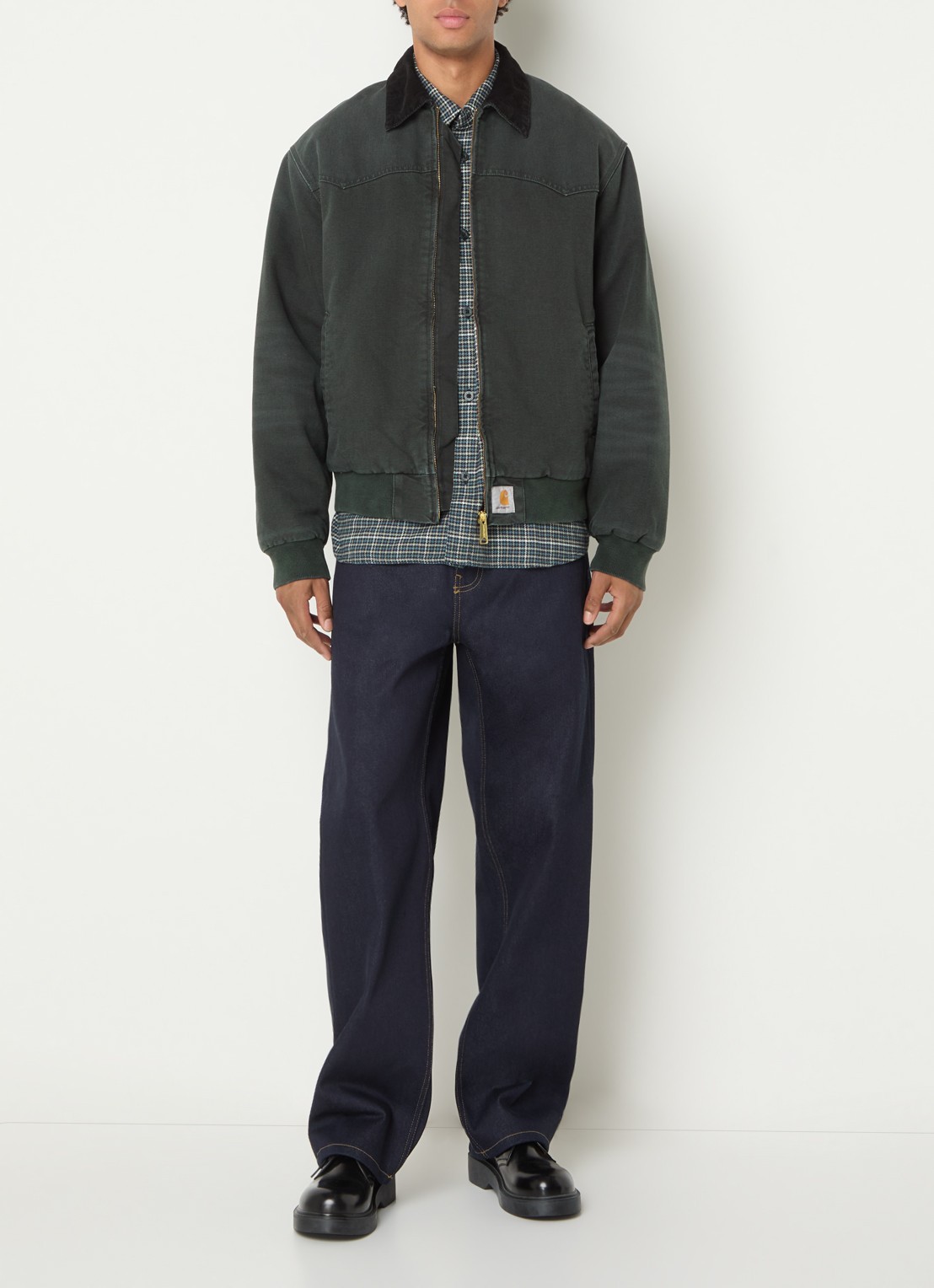 Carhartt WIP Santa Fe gewatteerd barn jack - voorkant 3 groen