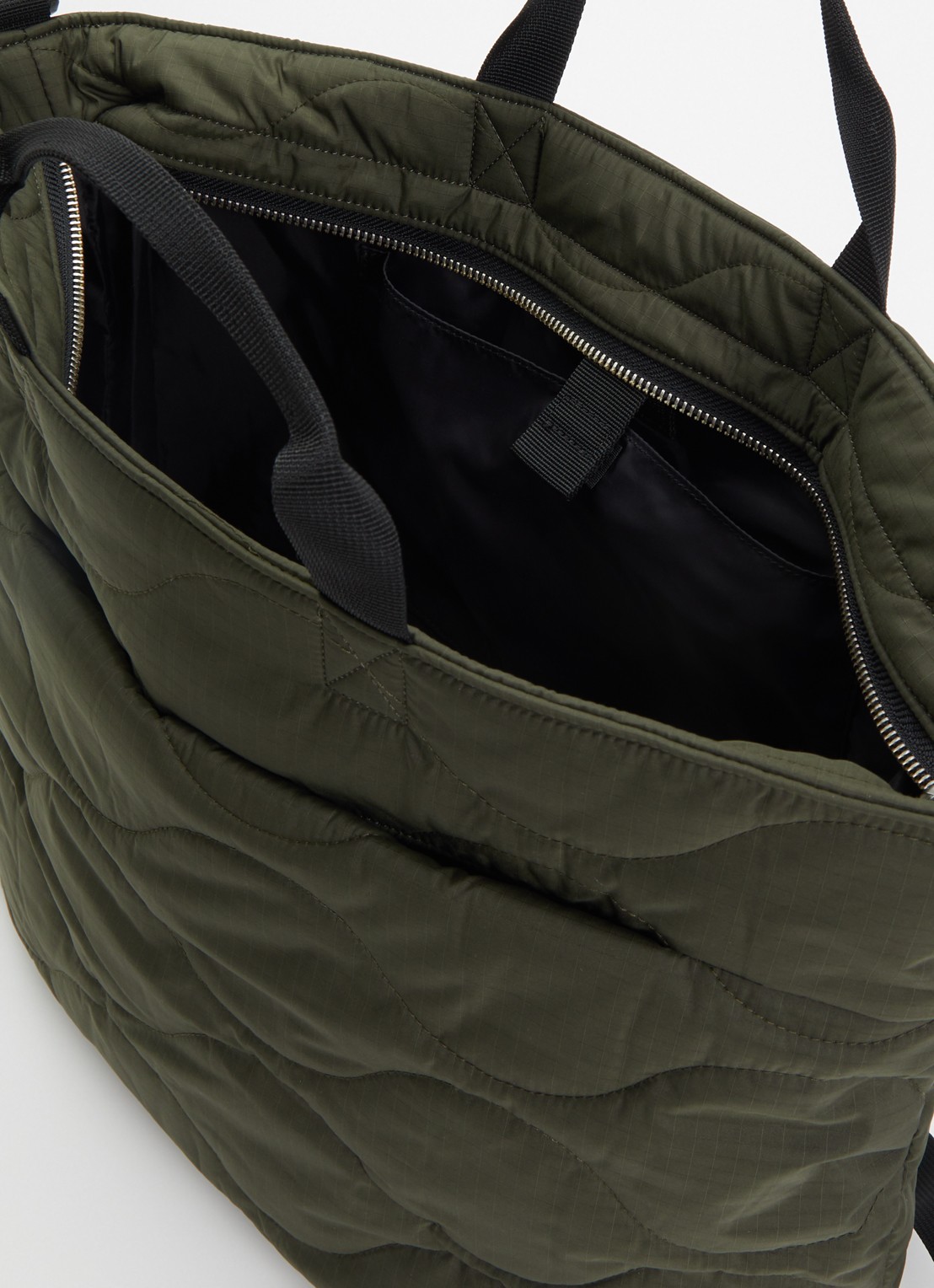 Carhartt WIP Skye shopper met logo en doorgestikte details - detail legergroen