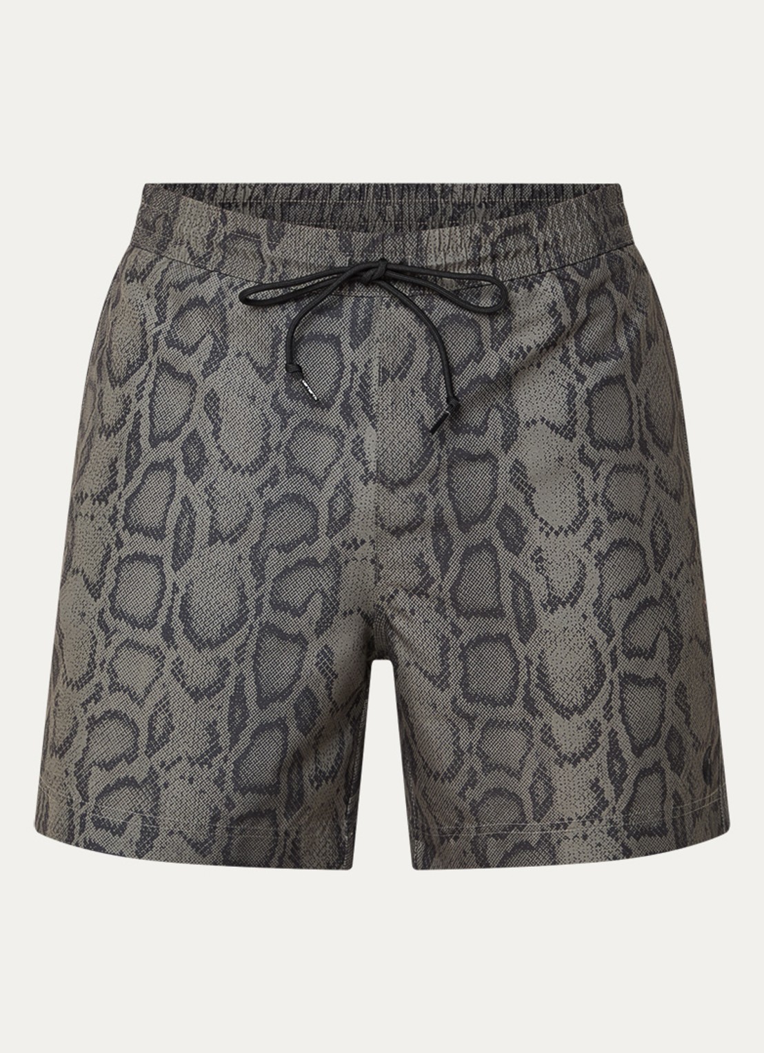 Carhartt WIP Slater zwemshorts met slangenprint - voorkant bronsgroen