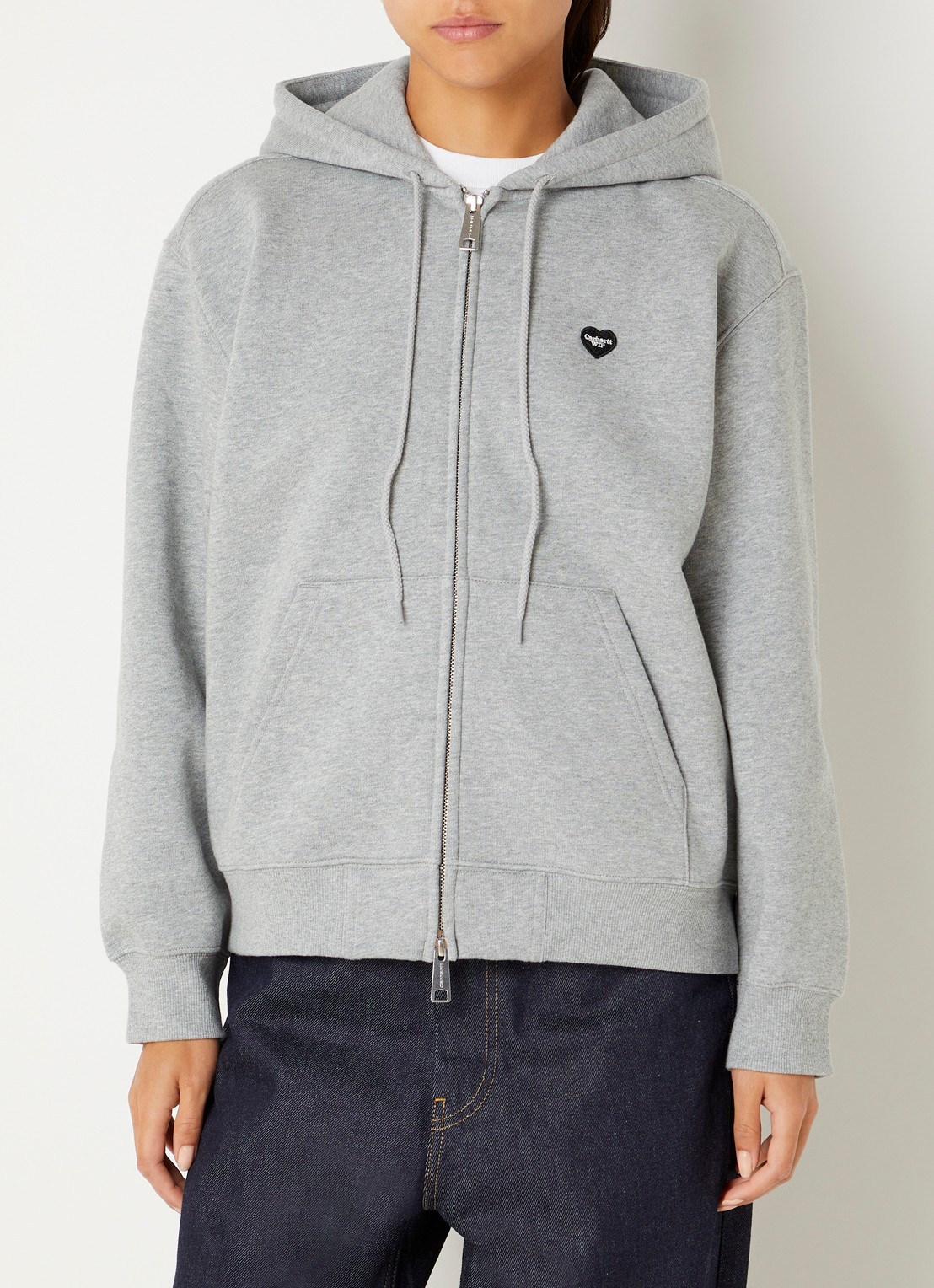 Carhartt WIP Small Heart sweatvest met logo - detail 2 grijs