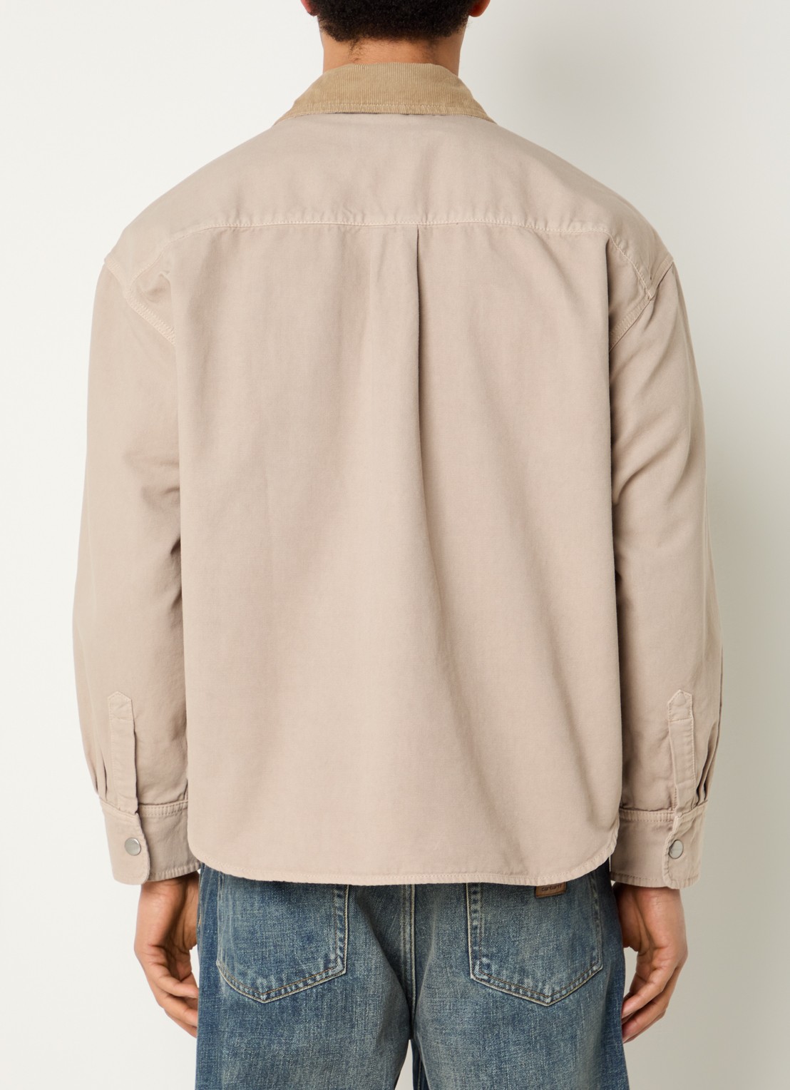 Carhartt WIP Spijkerjas met borstzakken en details van corduroy - achterkant beige