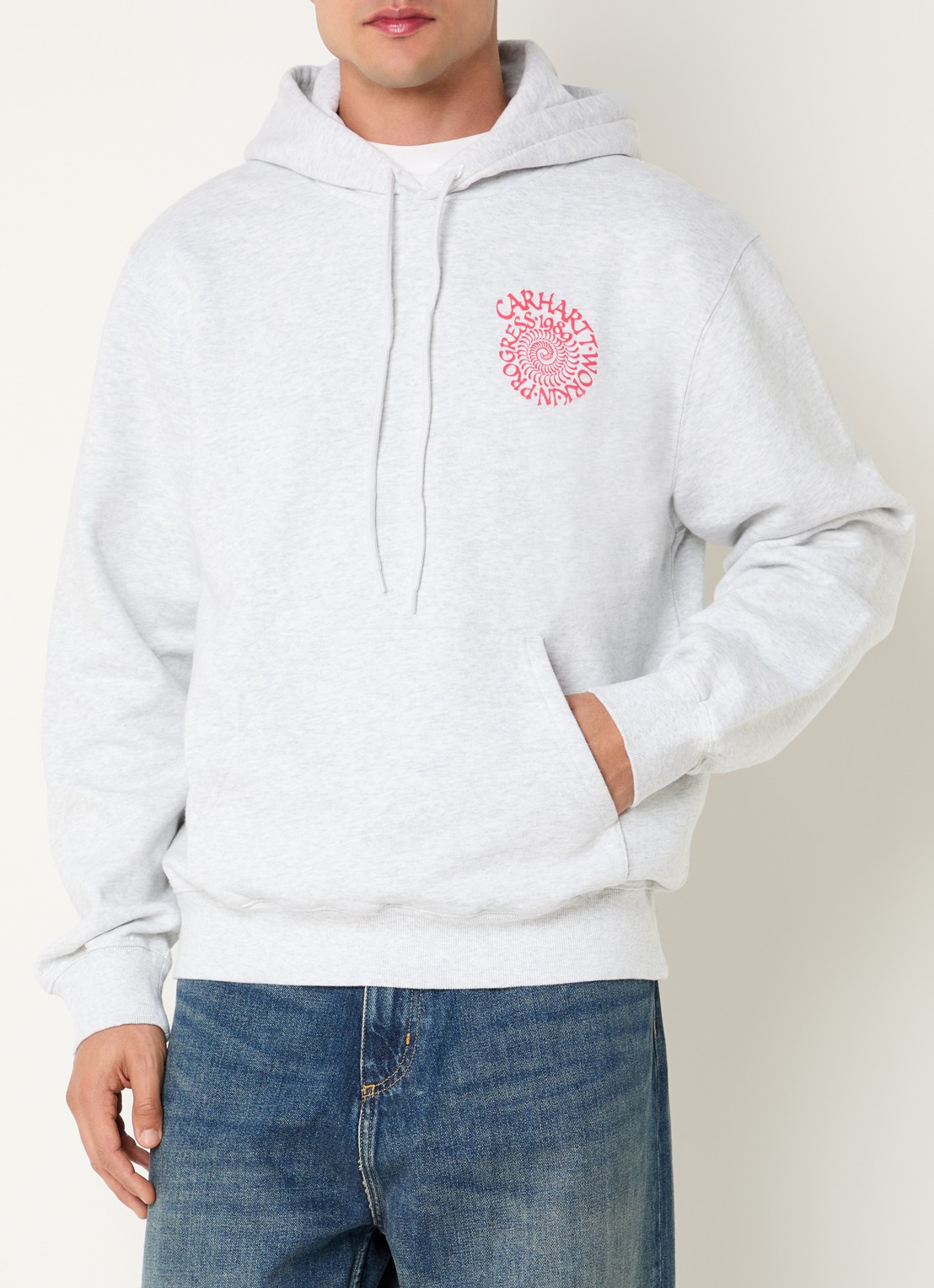 Carhartt WIP Spiral hoodie met logo- en backprint - achterkant 5 grijsmele