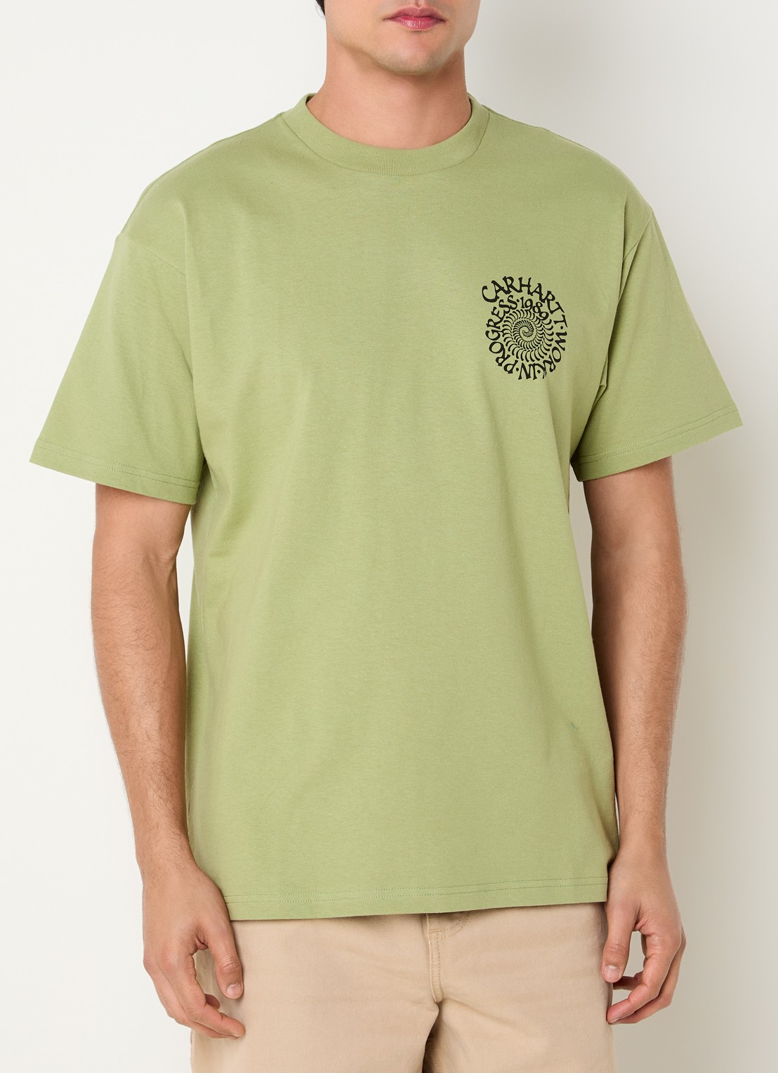 Carhartt WIP Spirals T-shirt met print - achterkant 4 lichtgroen