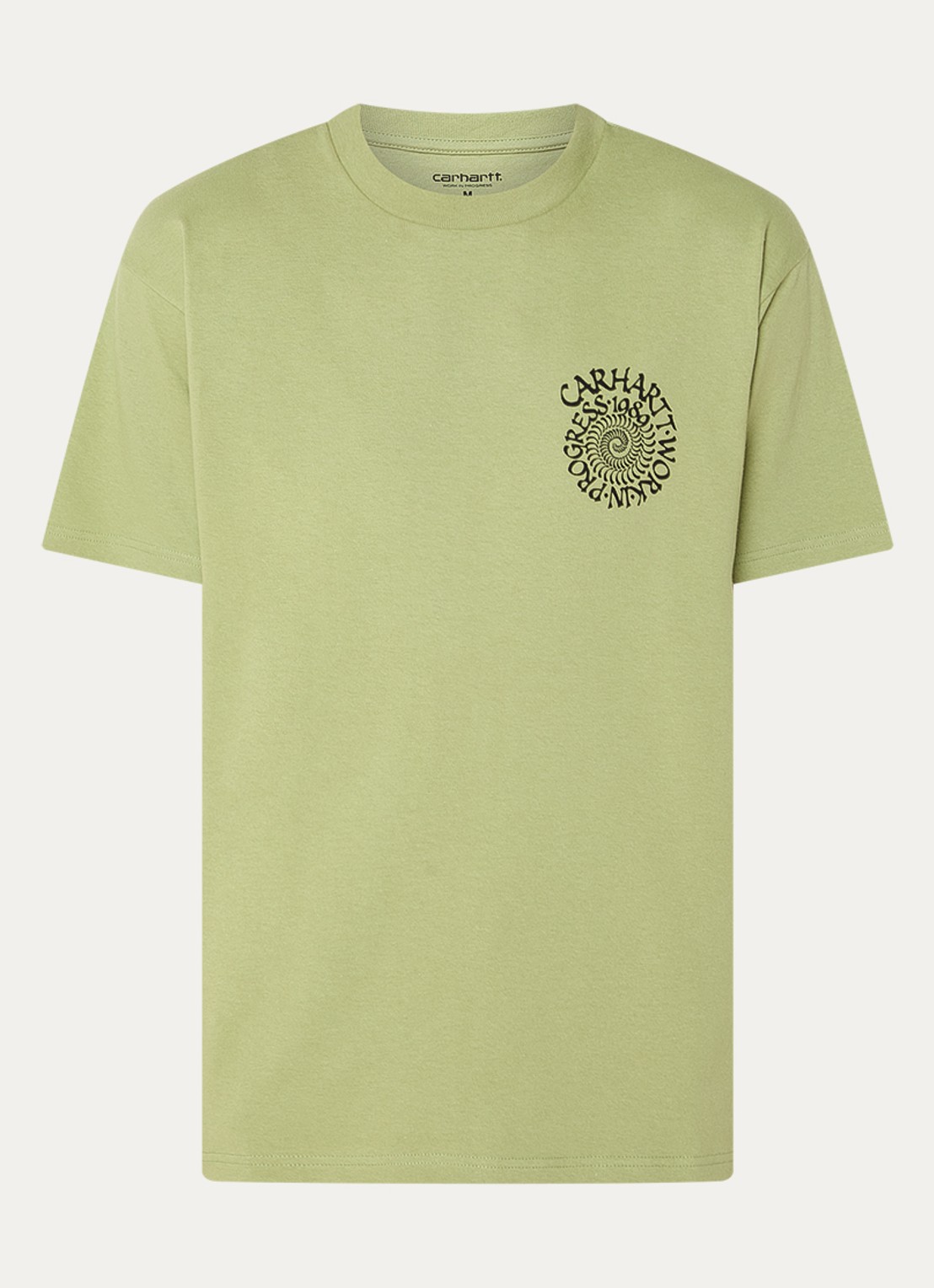 Carhartt WIP Spirals T-shirt met print - voorkant lichtgroen