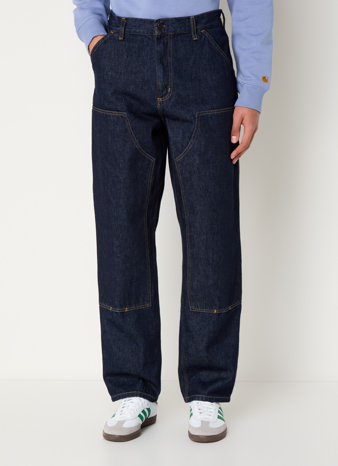 Carhartt WIP Straight leg jeans met donkere wassing - detail 3 indigo