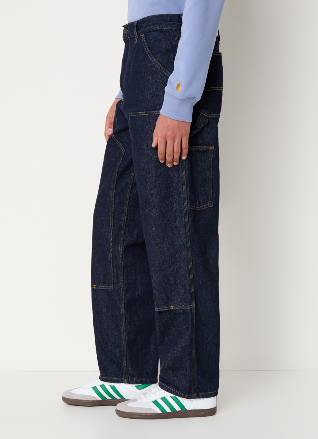 Carhartt WIP Straight leg jeans met donkere wassing - detail 4 indigo
