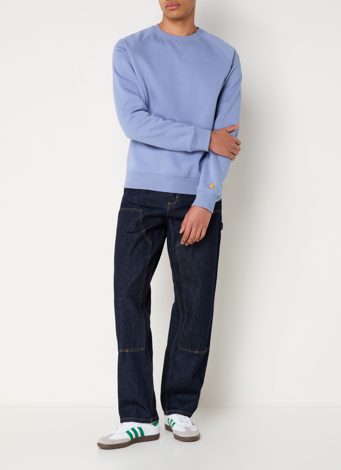 Carhartt WIP Straight leg jeans met donkere wassing - voorkant 2 indigo