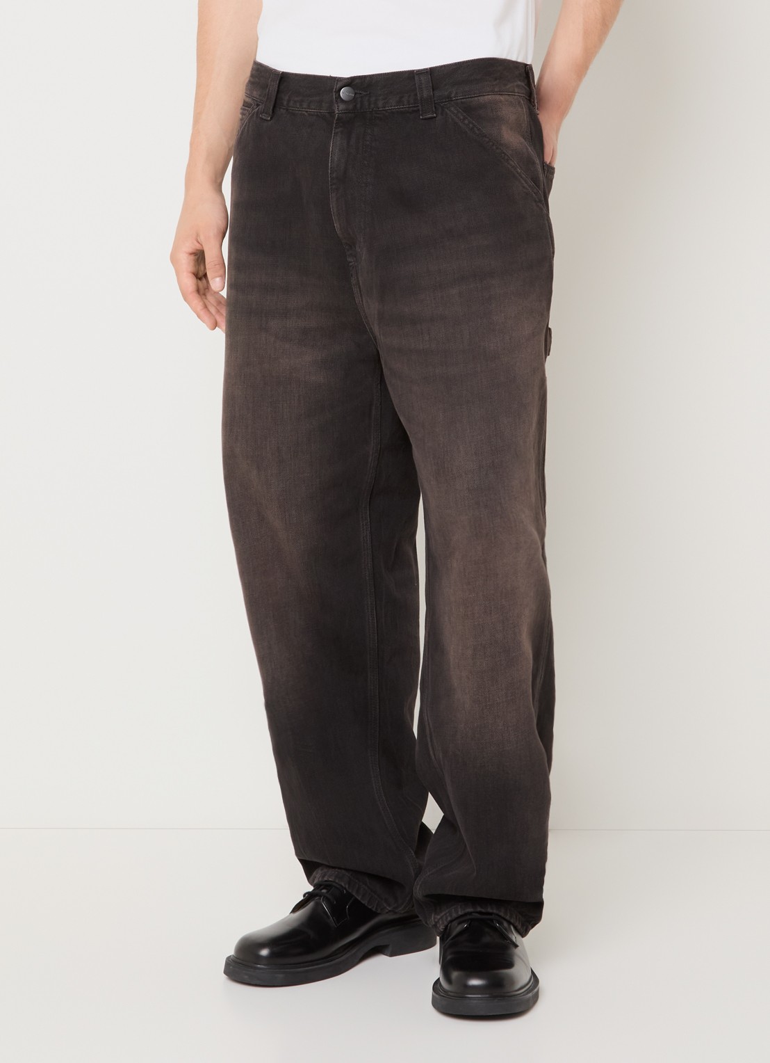 Carhartt WIP Straight leg jeans met gekleurde wassing - detail antraciet
