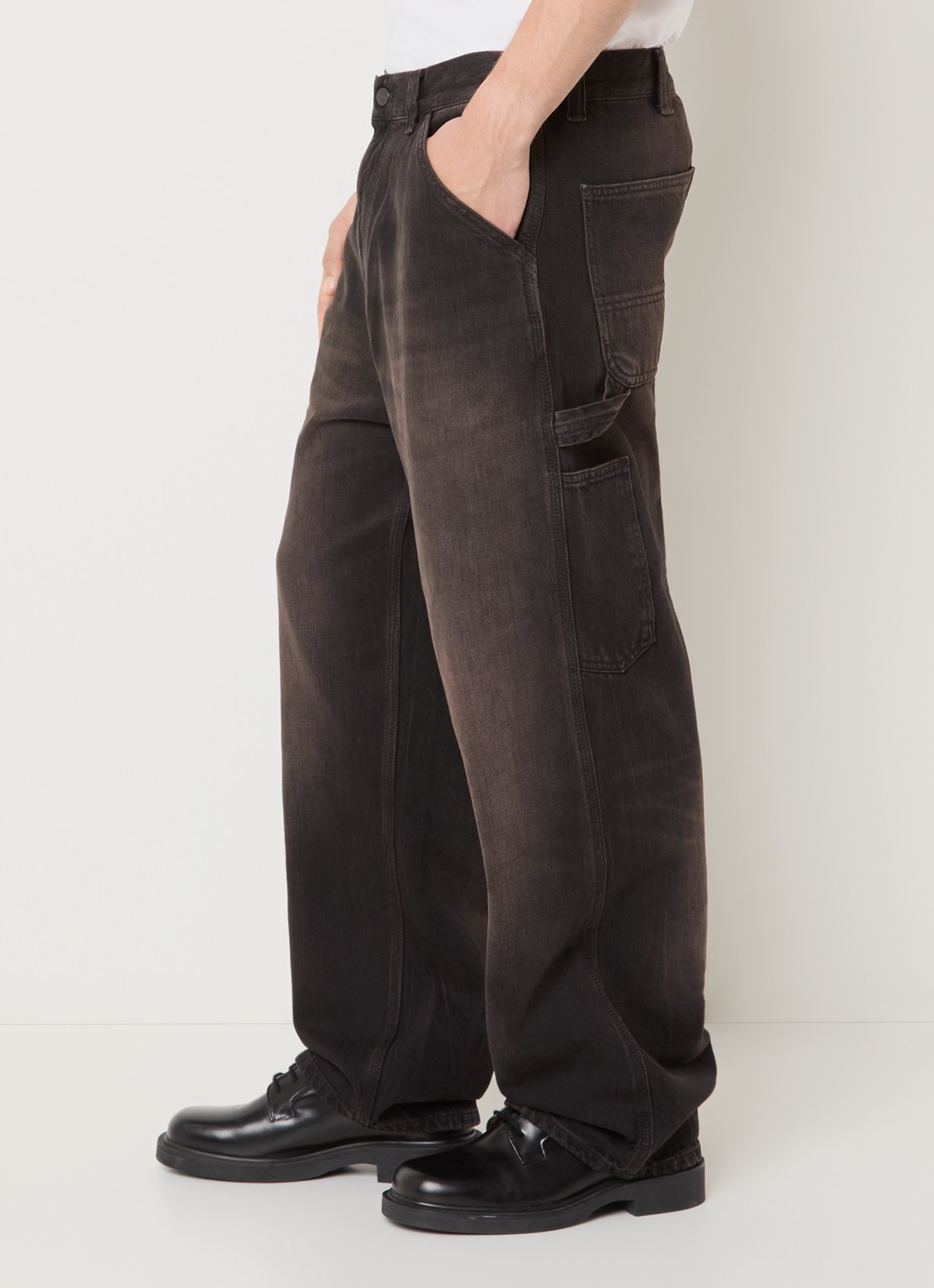 Carhartt WIP Straight leg jeans met gekleurde wassing - detail 2 antraciet