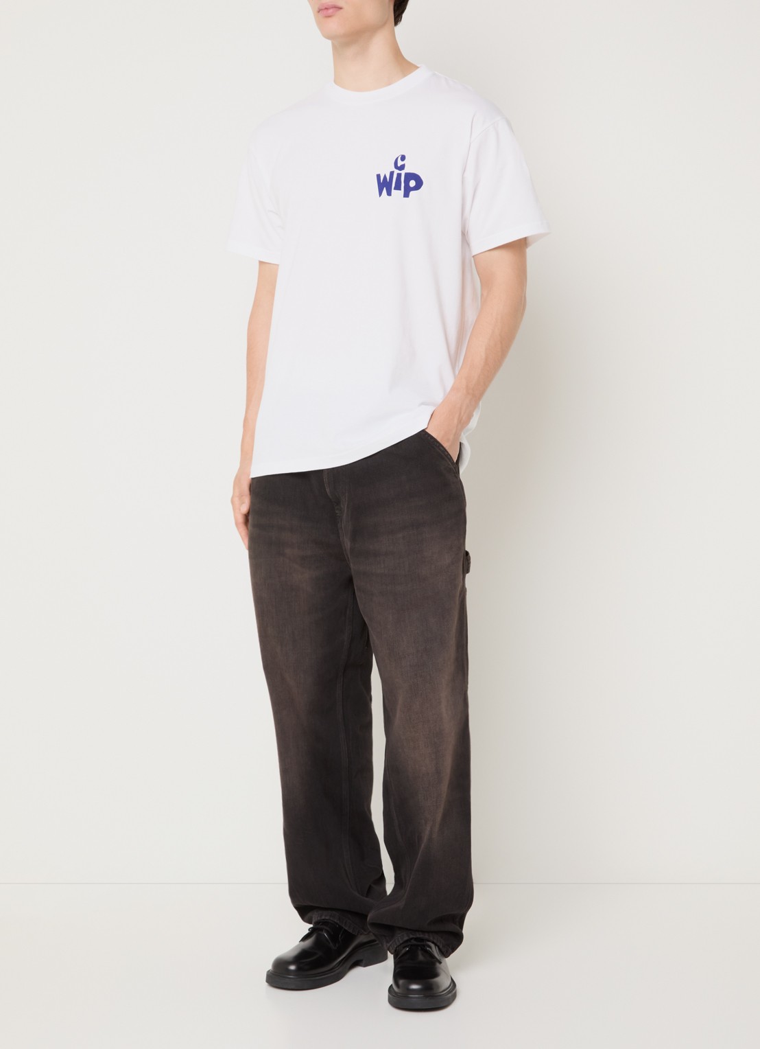 Carhartt WIP Straight leg jeans met gekleurde wassing - voorkant 5 antraciet