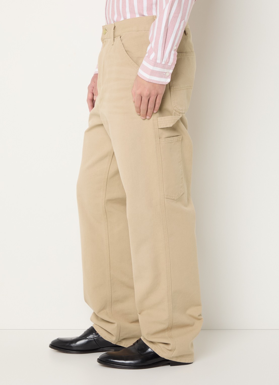 Carhartt WIP Straight leg jeans met steekzakken - detail 5 beige