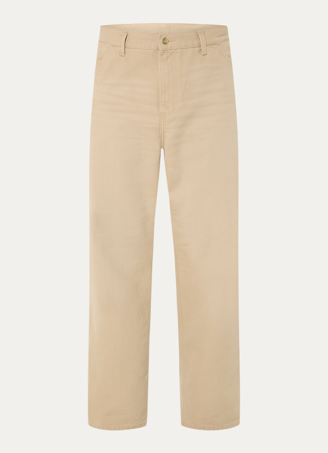 Carhartt WIP Straight leg jeans met steekzakken - voorkant beige