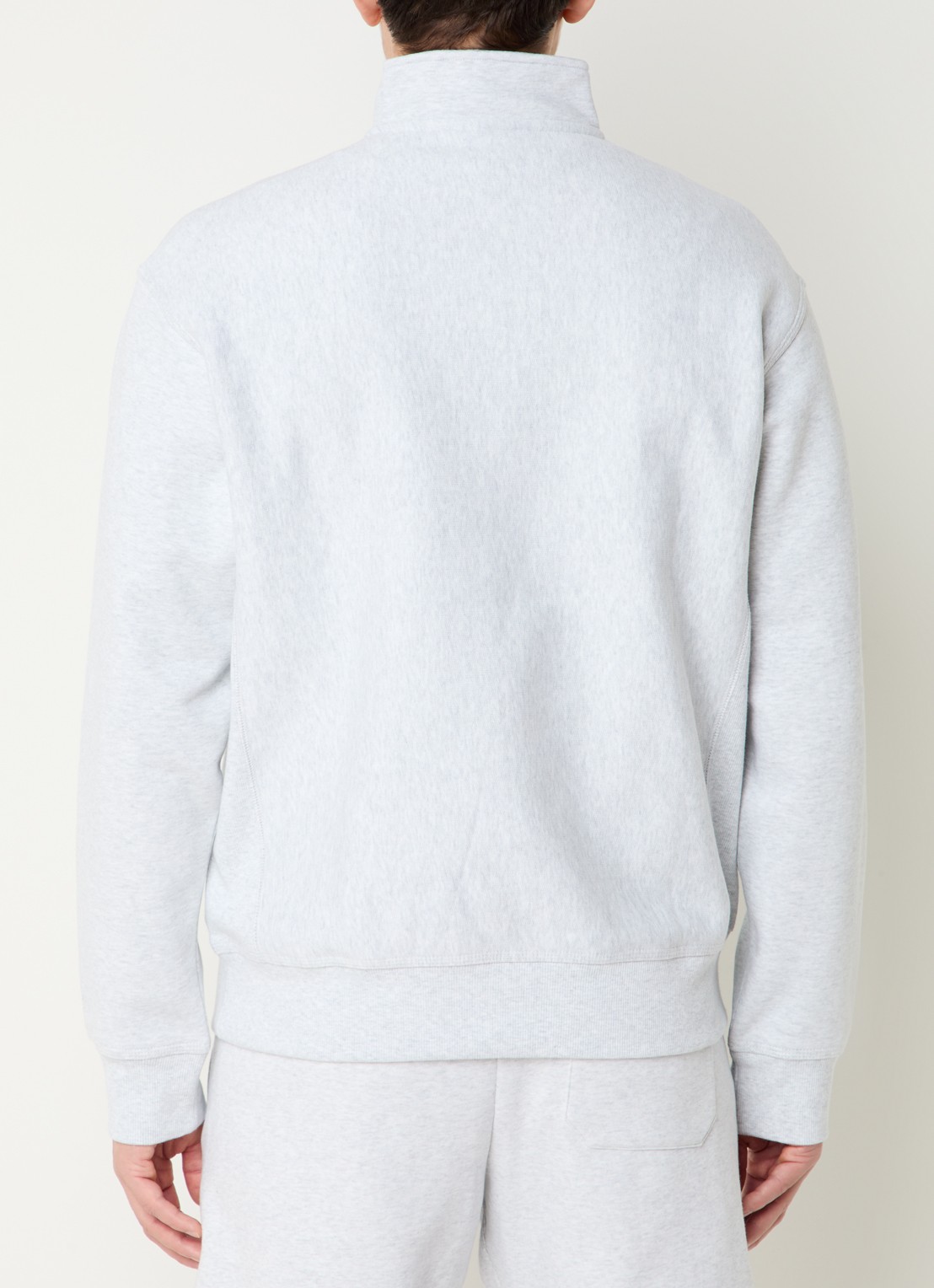 Carhartt WIP Sweater met halve rits en logoborduring - achterkant 4 grijsmele