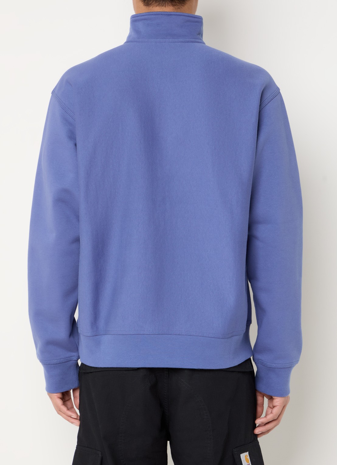 Carhartt WIP Sweater met halve rits en logoborduring - achterkant 4 blauw