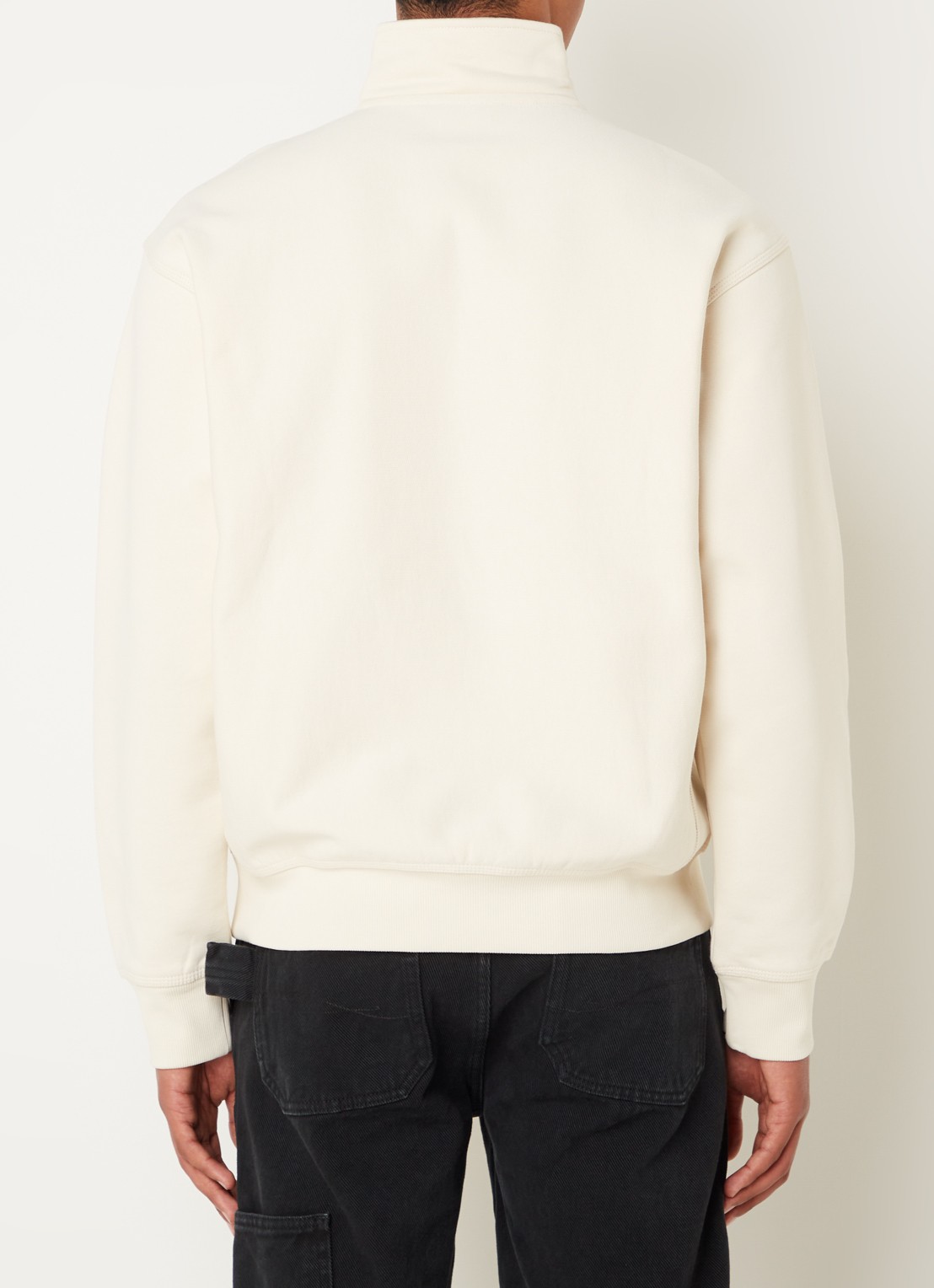 Carhartt WIP Sweater met logo en halve rits - achterkant 4 ivoor