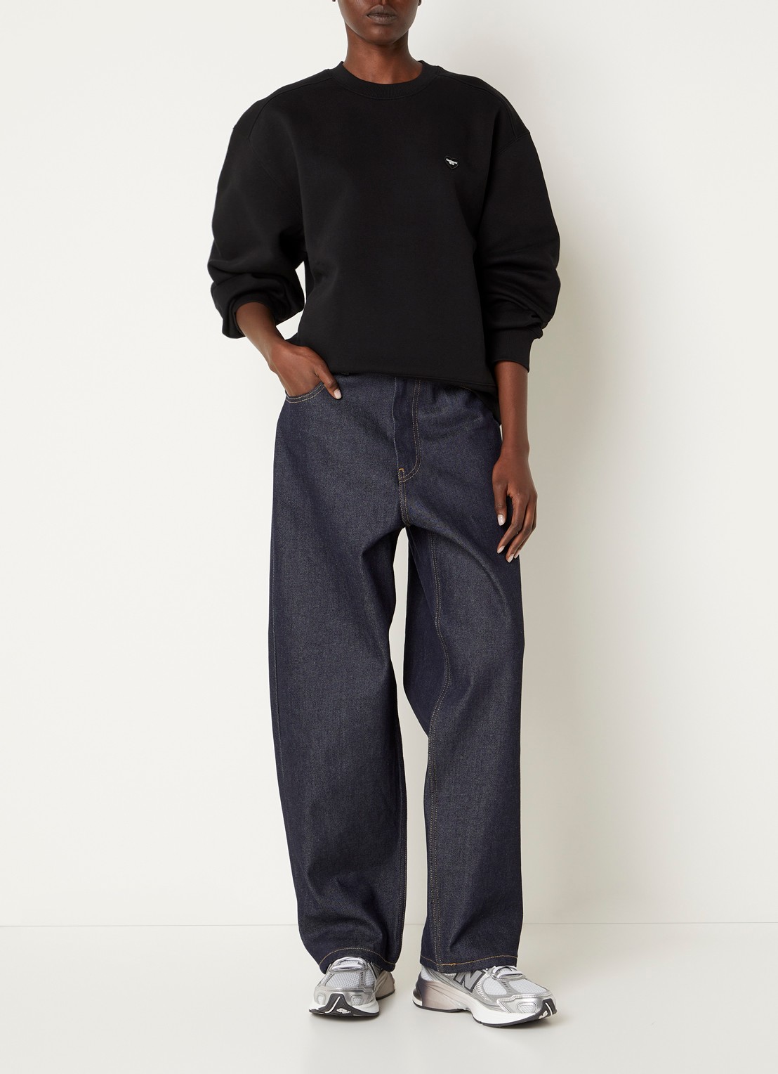 Carhartt WIP Sweater met logo - voorkant 4 zwart