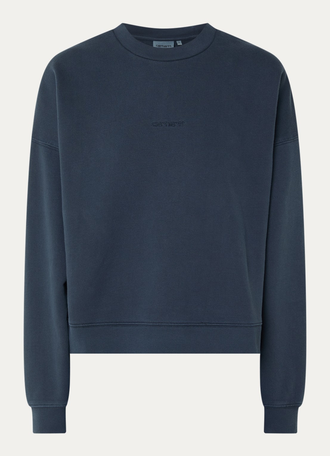 Carhartt WIP Sweater met logoborduring - voorkant antraciet