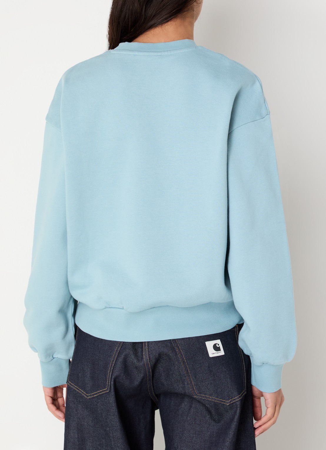 Carhartt WIP Sweater met logoborduring - achterkant 4 lichtblauw