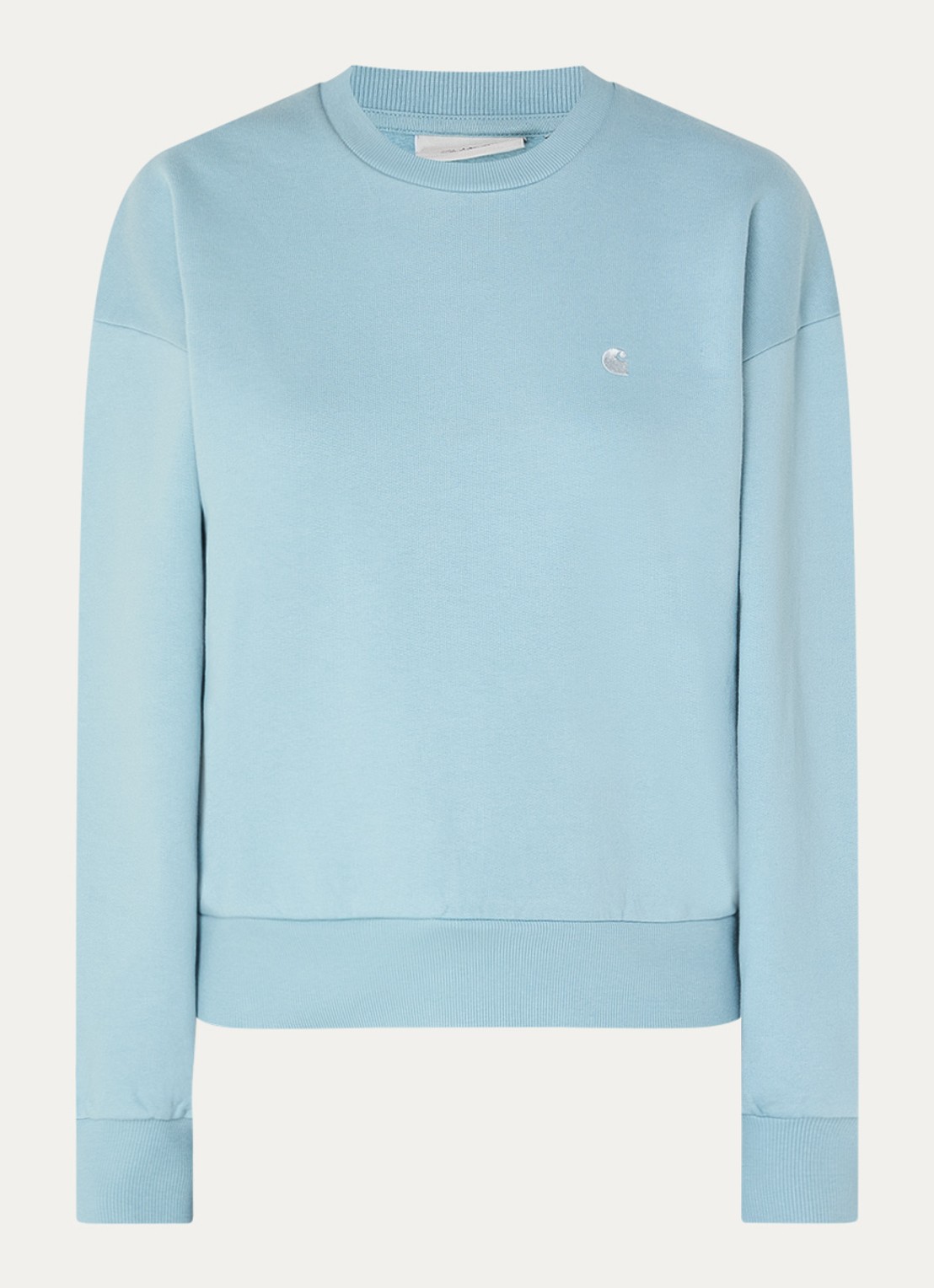 Carhartt WIP Sweater met logoborduring - voorkant 2 lichtblauw