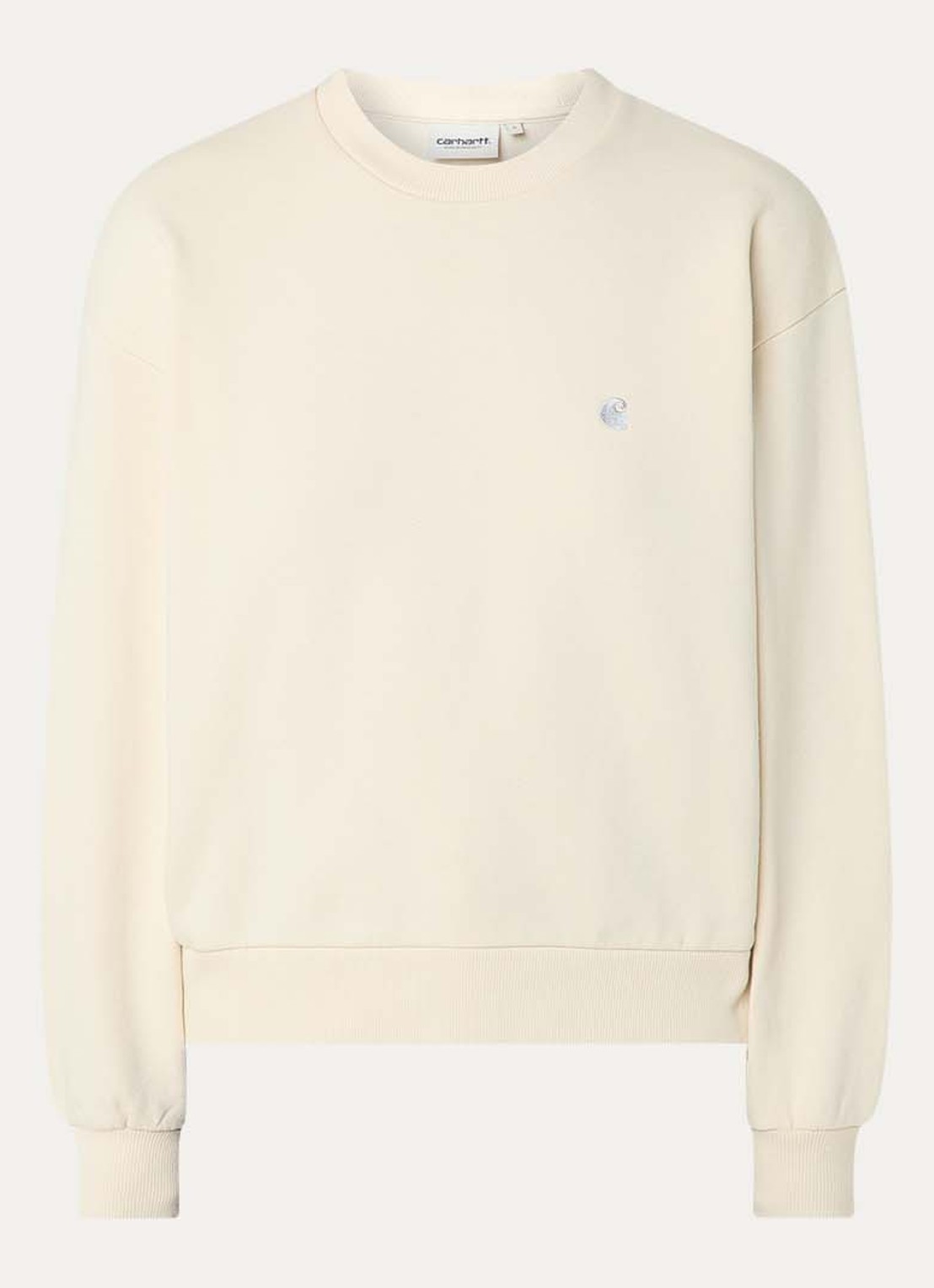 Carhartt WIP Sweater met logoborduring - voorkant creme