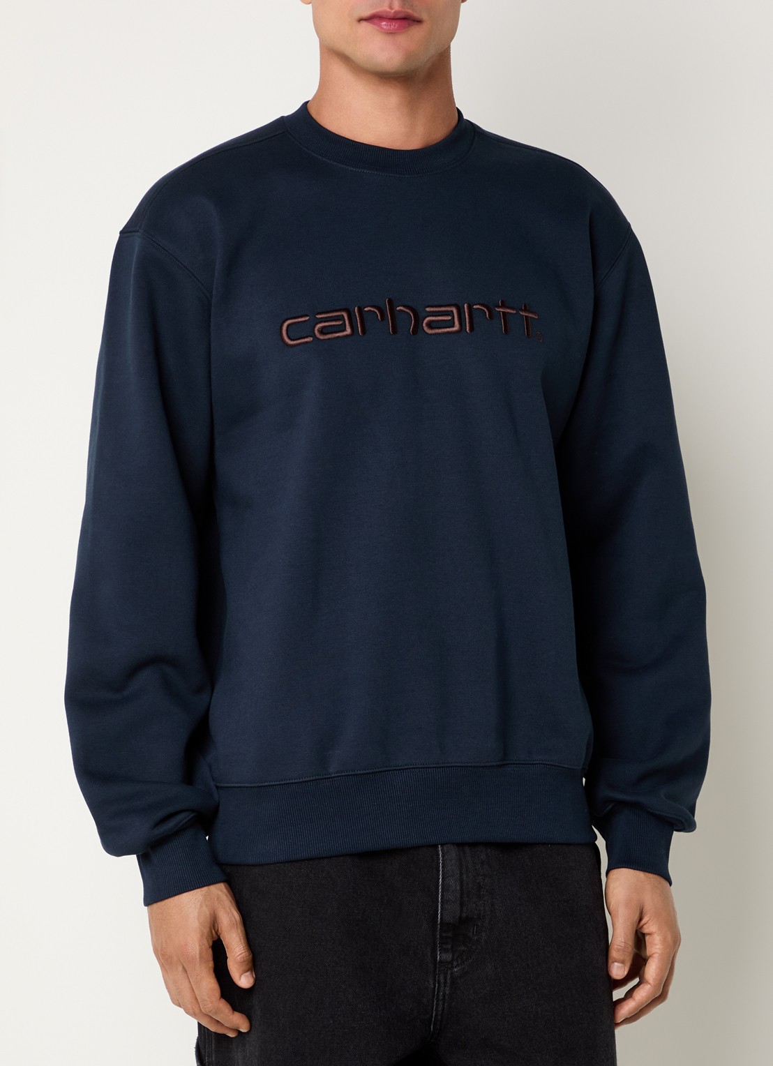 Carhartt WIP Sweater met logoborduring - detail 4 donkerblauw